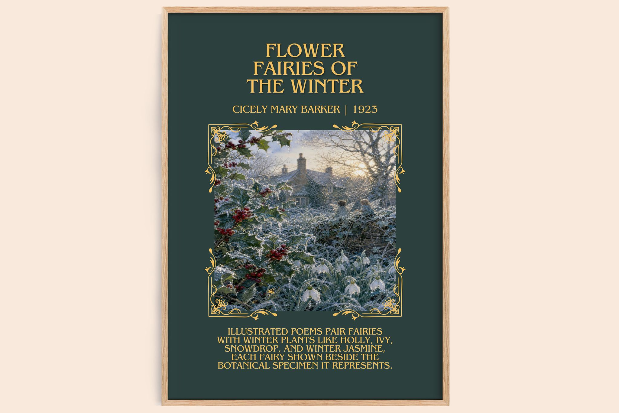 Flower Fairies of the Winter Minimalist Book Poster by C. Barker