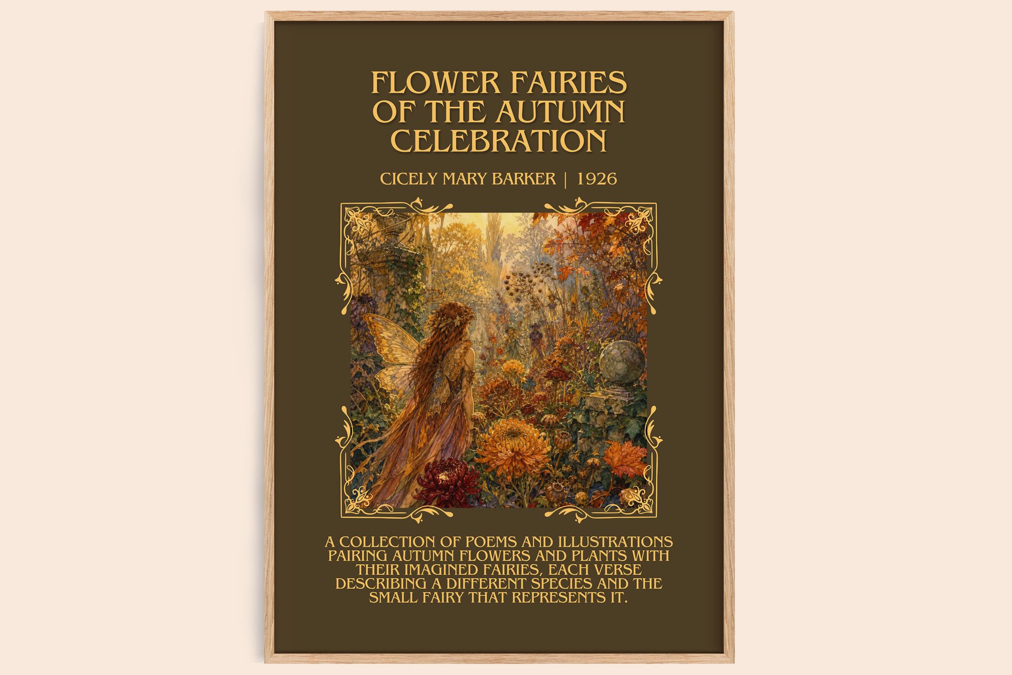Flower Fairies of the Autumn Celebration Minimalist Book Poster by Cicely Mary Barker
