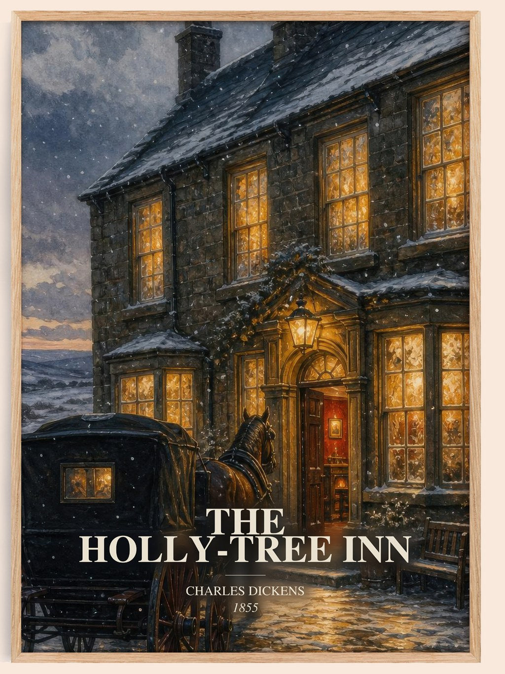 The Holly-Tree Inn watercolour book poster by Charles Dickens – framed literary art print