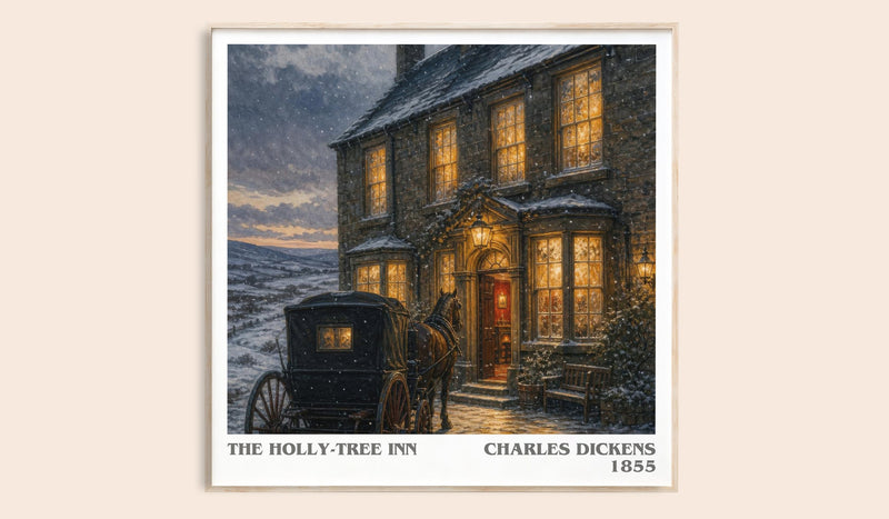 The Holly-Tree Inn literary book poster by Charles Dickens – framed literary art print