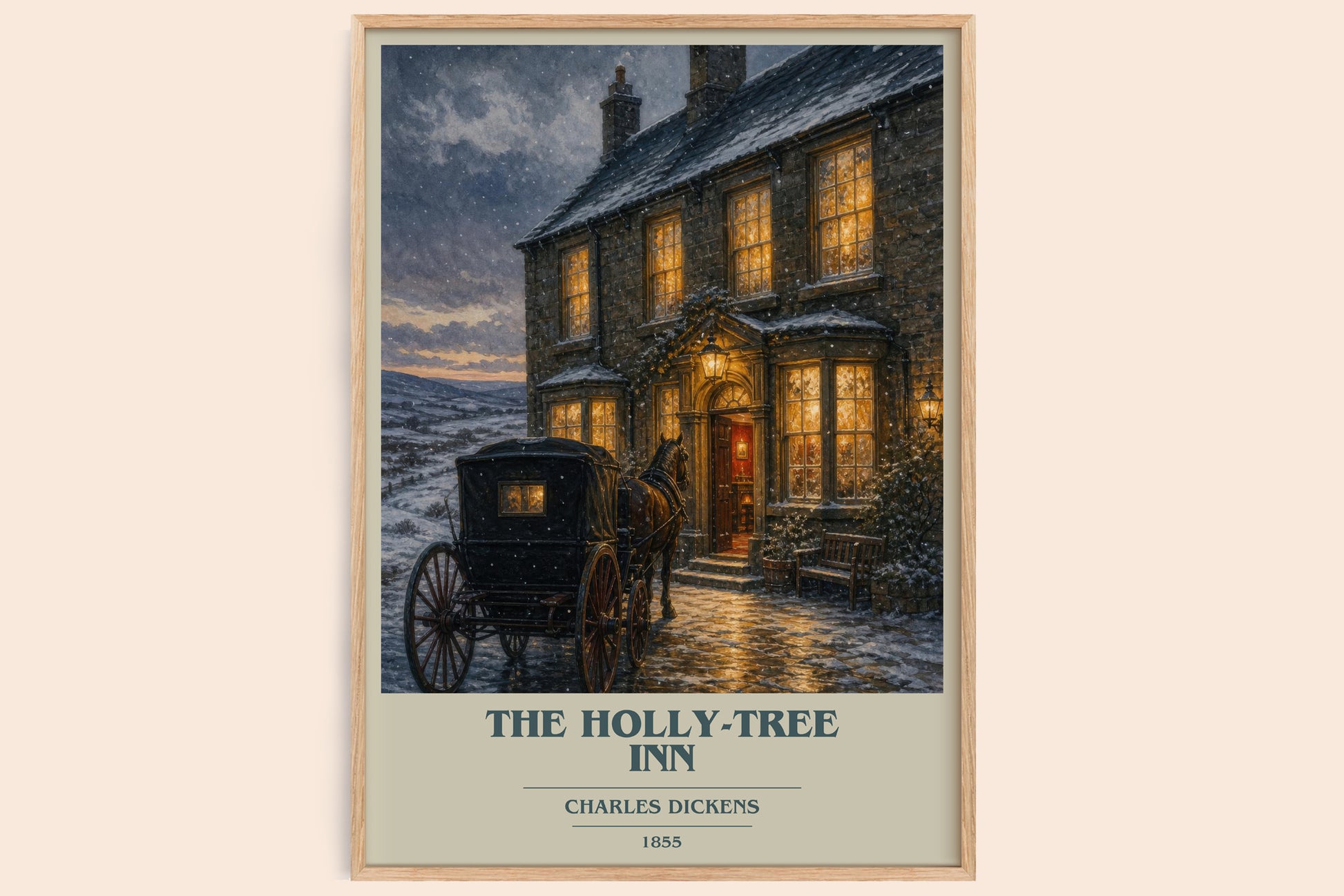 The Holly-Tree Inn book cover book poster by Charles Dickens – framed literary art print