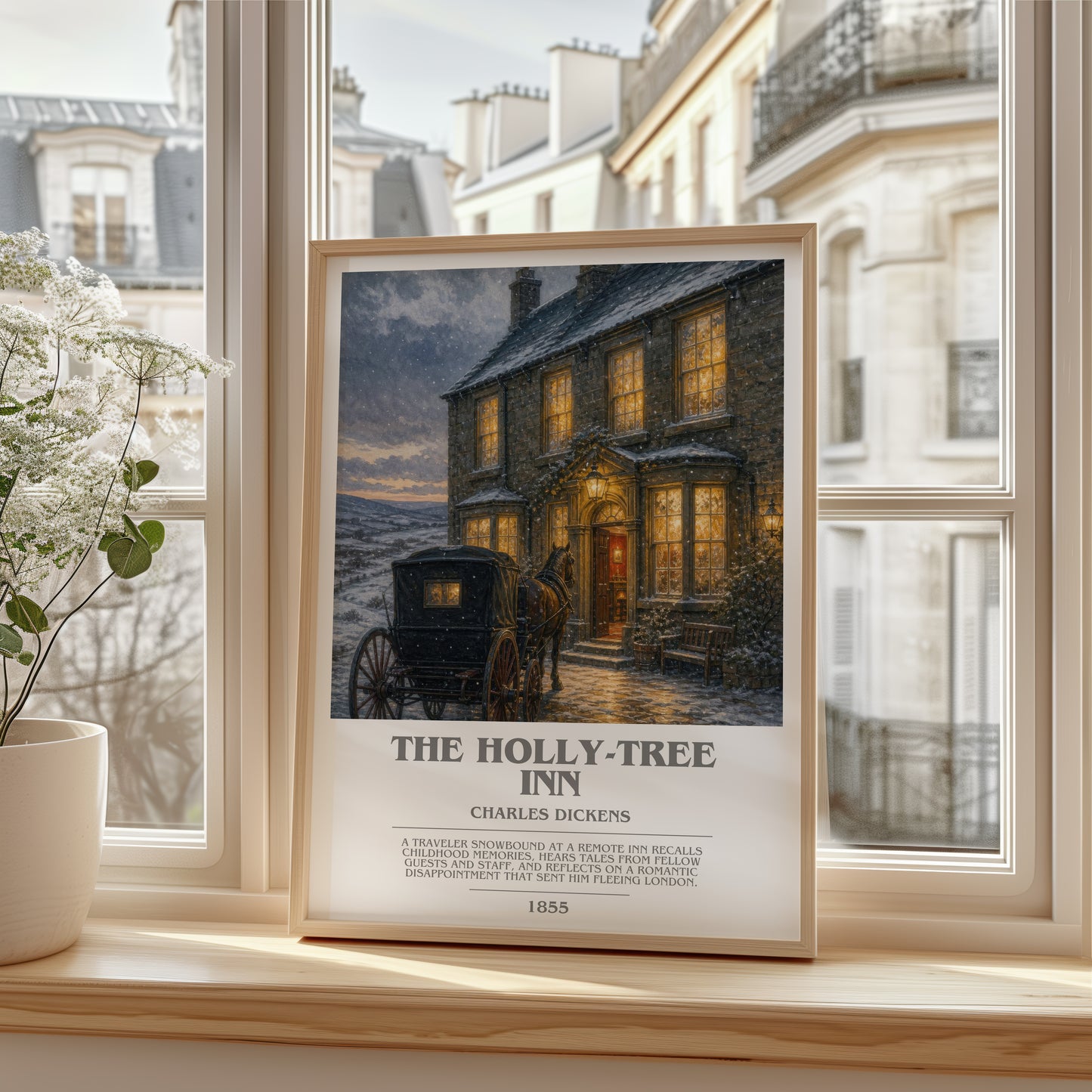 The Holly-Tree Inn bookish poster colour and style options – Charles Dickens book art