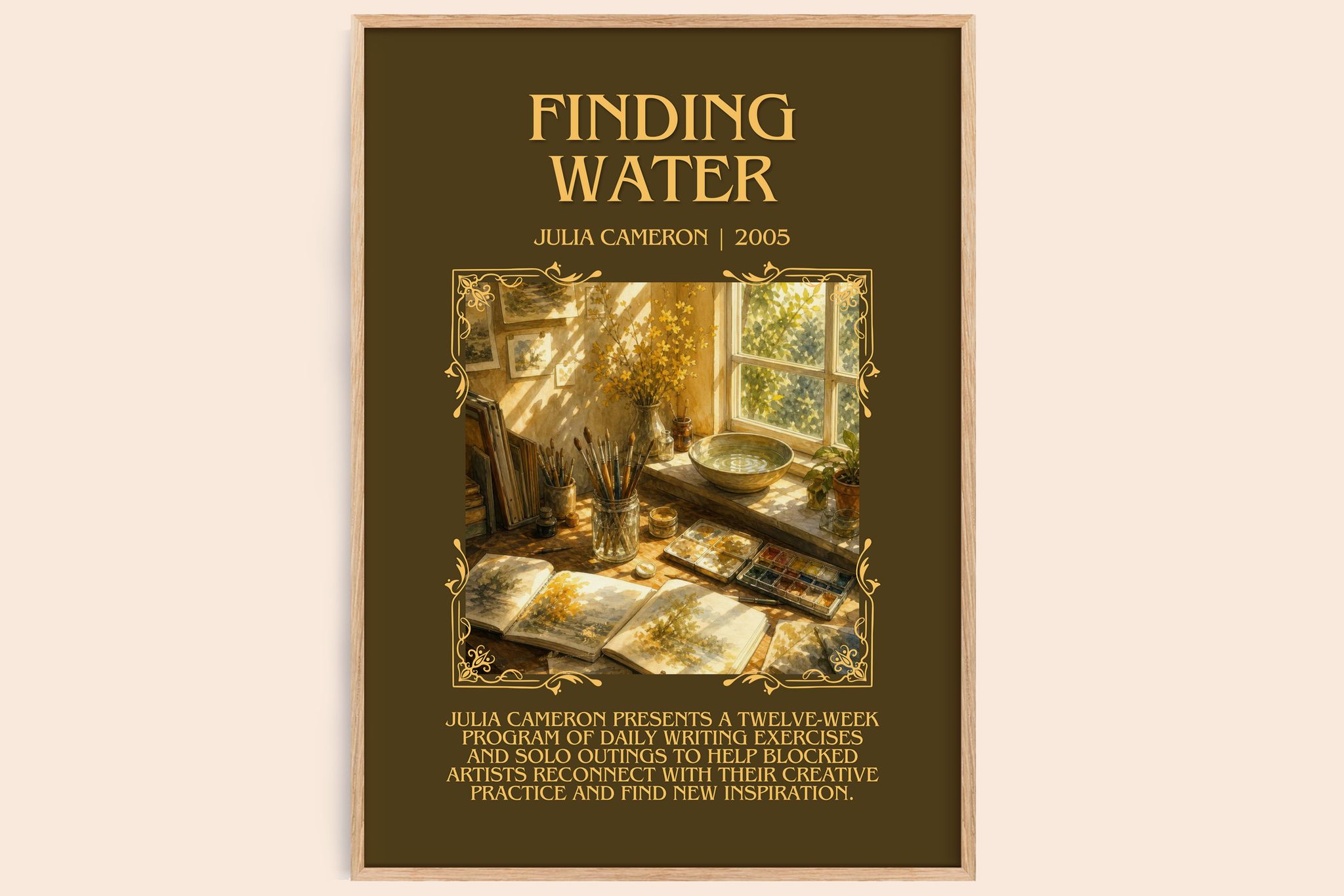 Finding water Minimalist Book Poster by Julia Cameron