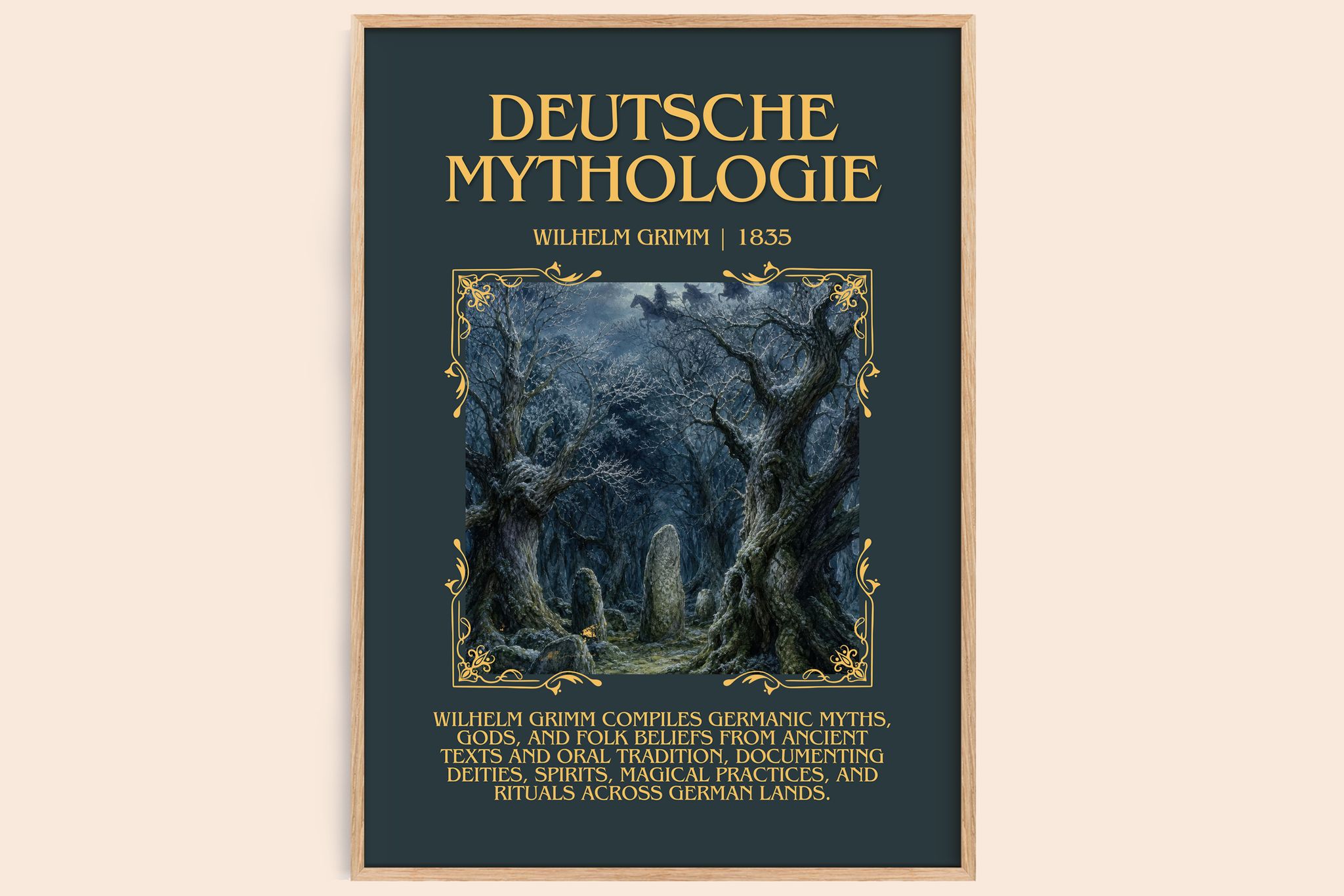 Deutsche mythologie Minimalist Book Poster by Wilhelm Grimm