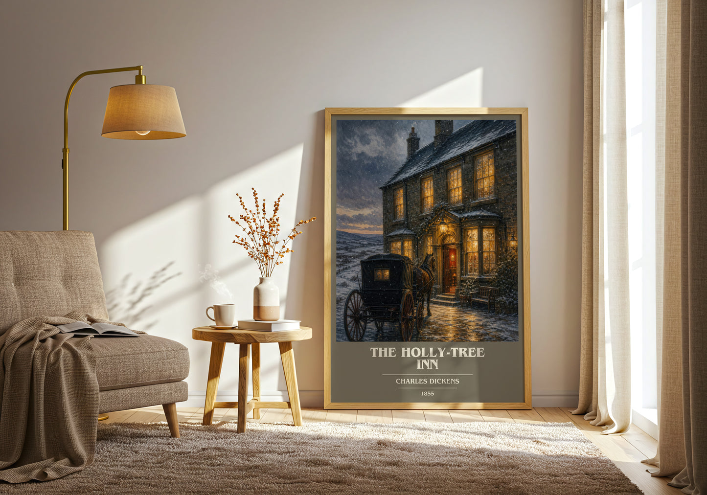 The Holly-Tree Inn book cover print on bookshelf – Charles Dickens fan gift