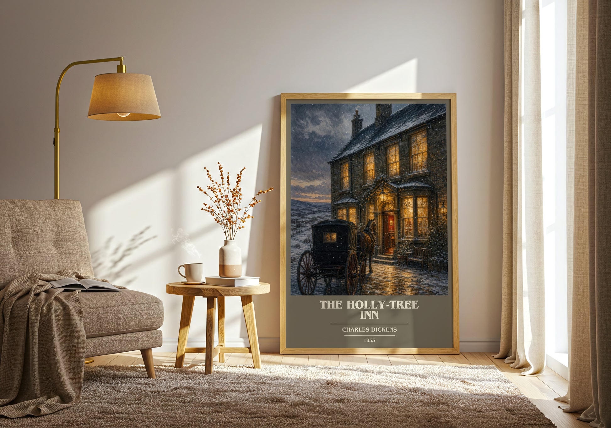 The Holly-Tree Inn book cover print on bookshelf – Charles Dickens fan gift