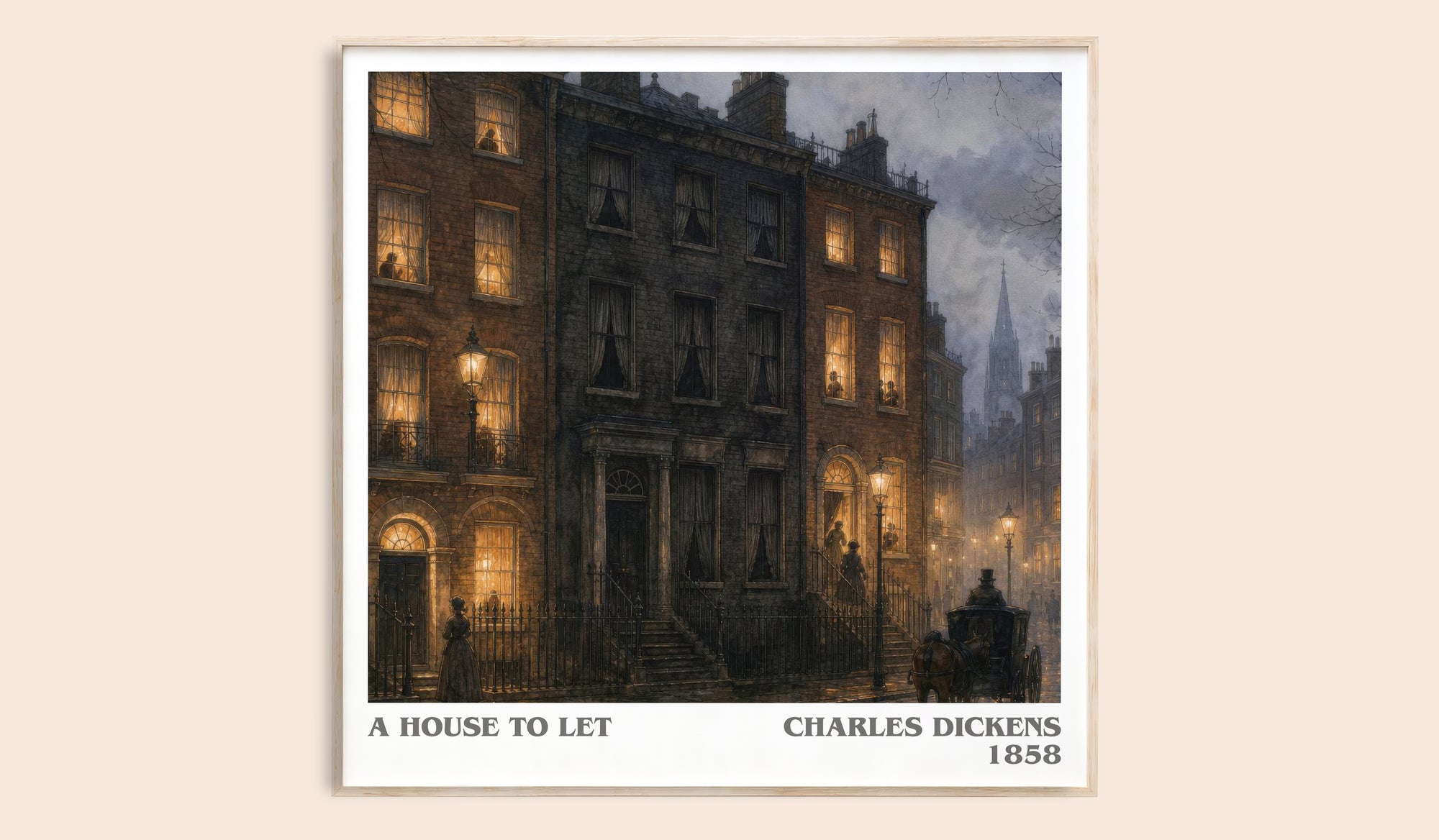 A House To Let literary book poster by Charles Dickens – framed literary art print