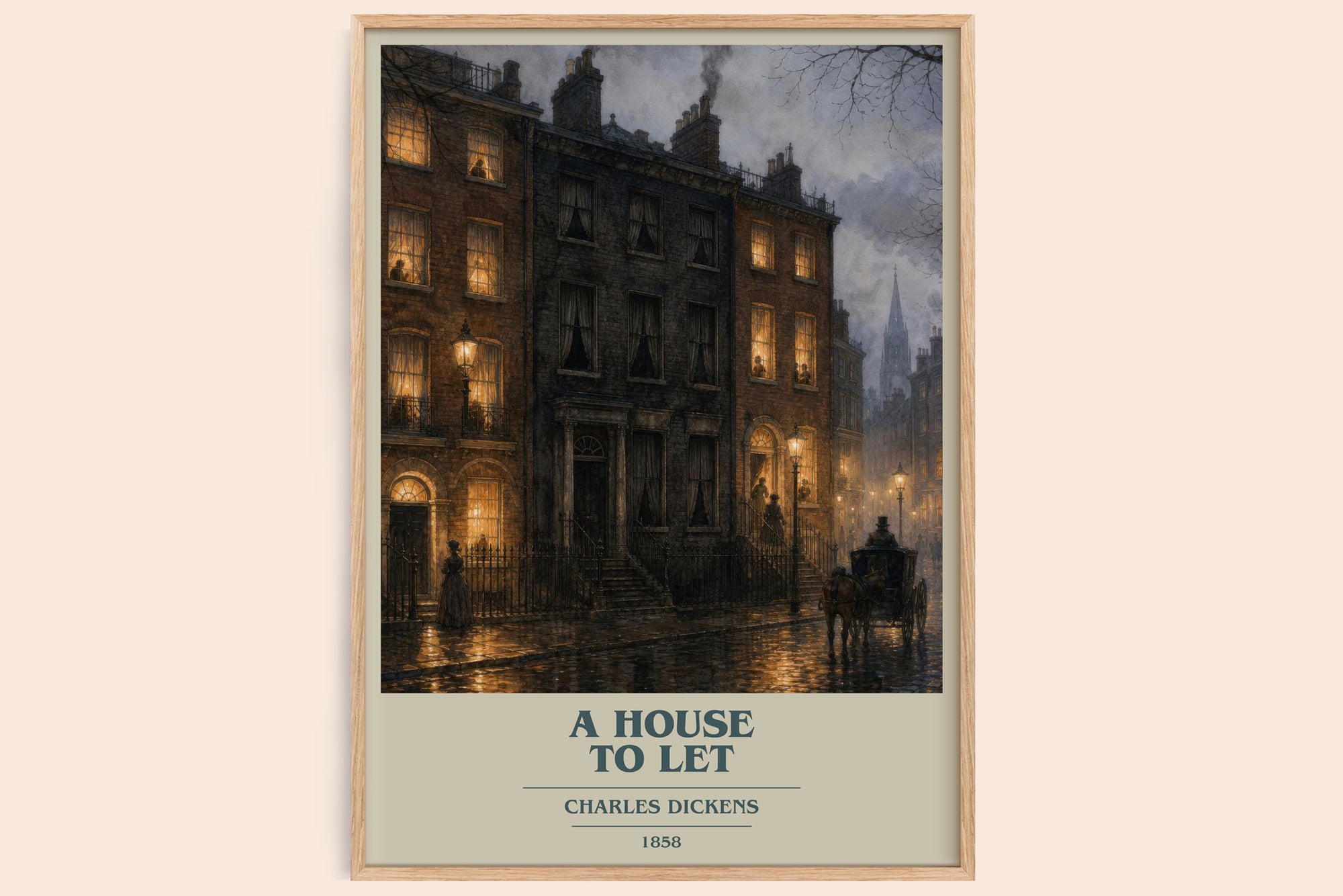 A House To Let book cover book poster by Charles Dickens – framed literary art print