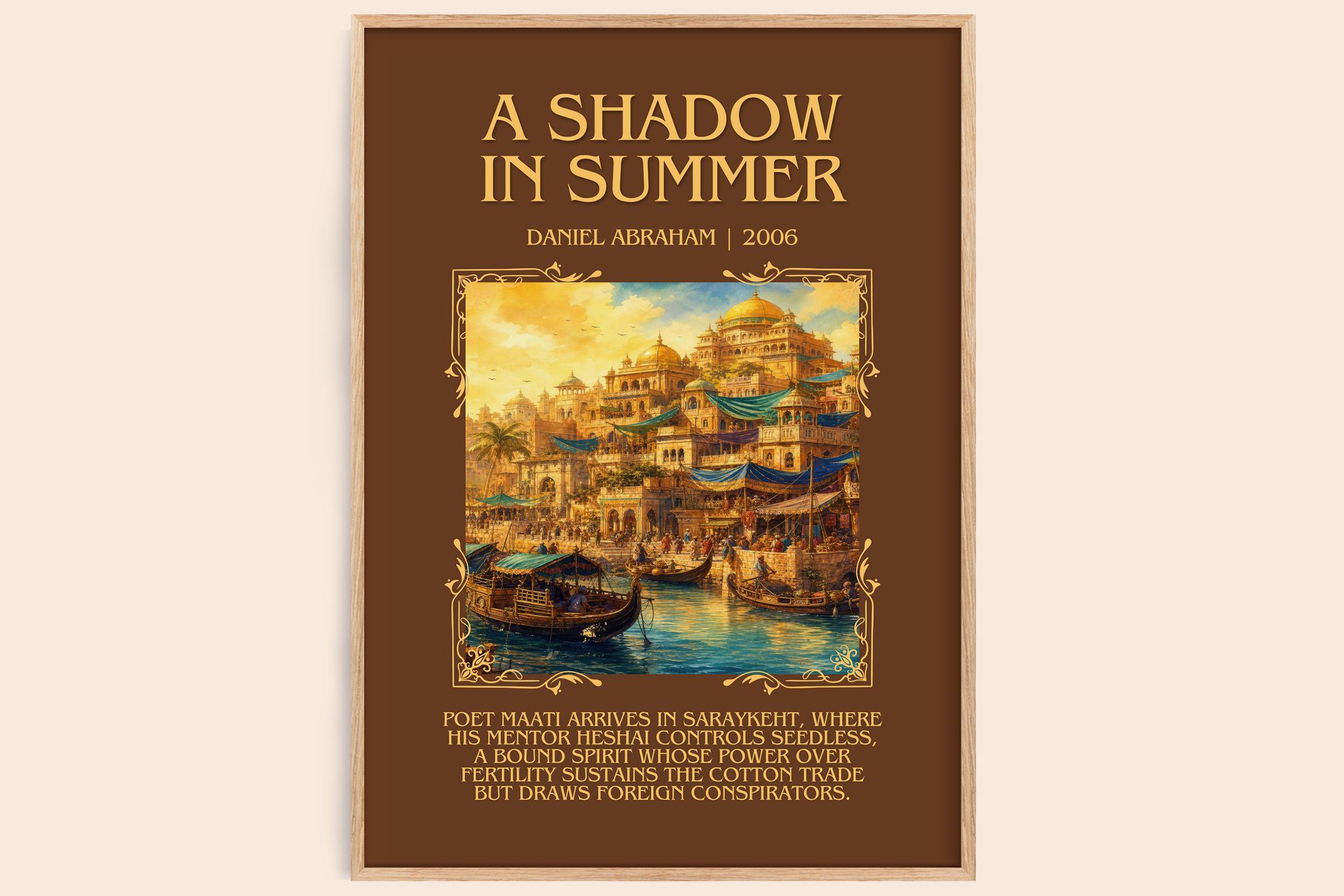 A Shadow in Summer Minimalist Book Poster by Daniel Abraham