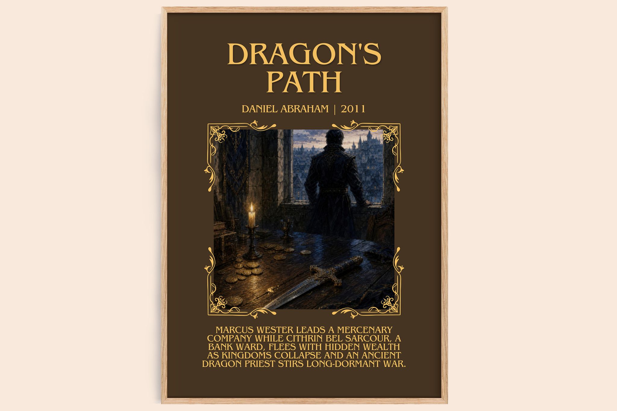 Dragon's Path Minimalist Book Poster by Daniel Abraham