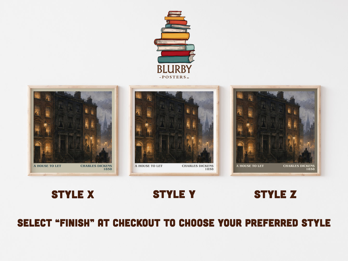 A House To Let literary print in frame leaning in hallway – mystery wall art