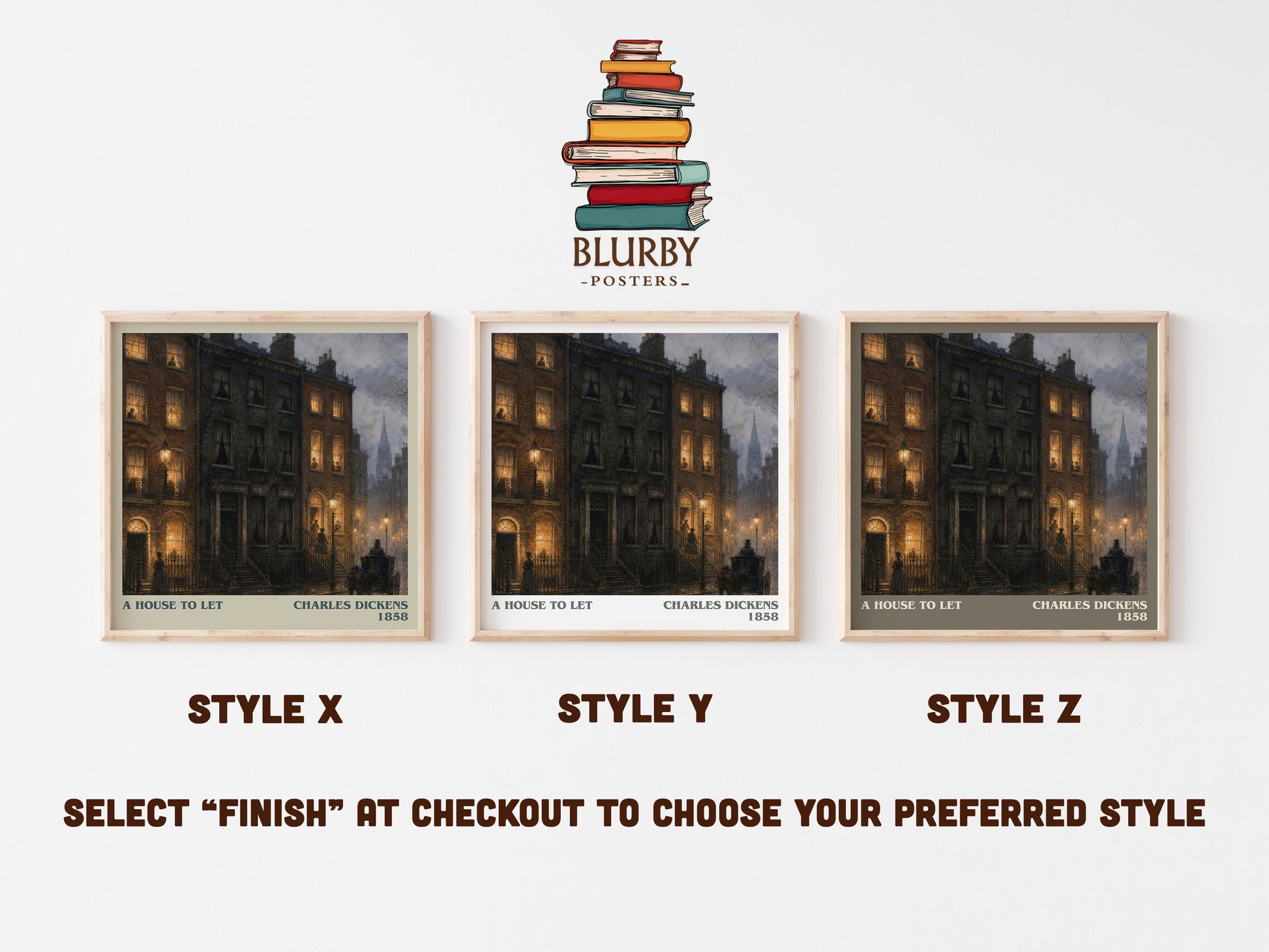 A House To Let literary print in frame leaning in hallway – mystery wall art