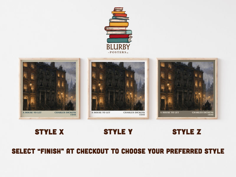 A House To Let literary print in frame leaning in hallway – mystery wall art