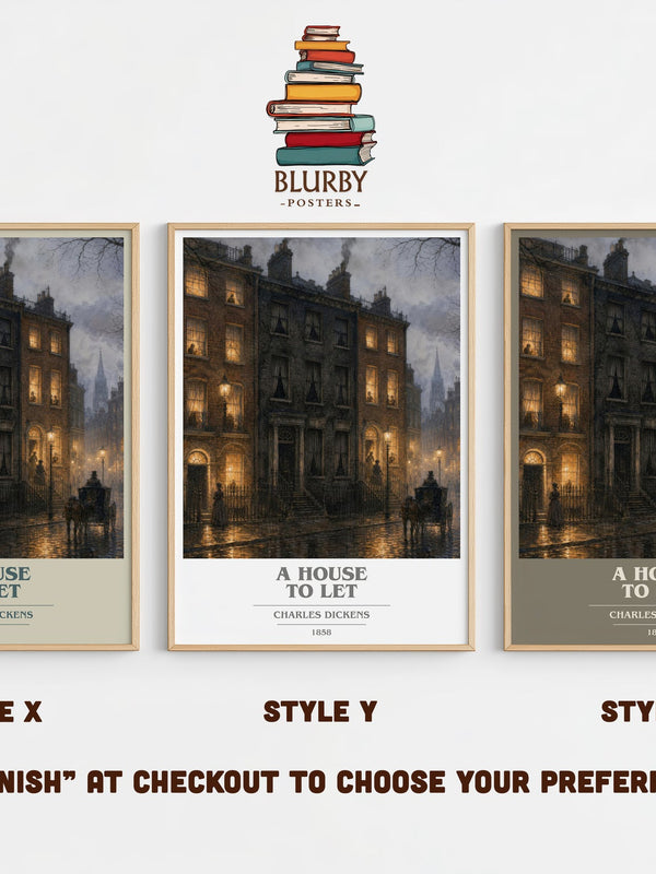 A House To Let book cover print in frame leaning in hallway – mystery wall art