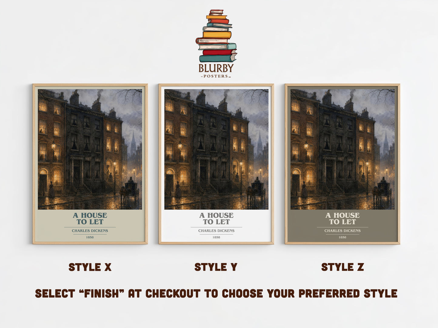 A House To Let book cover print in frame leaning in hallway – mystery wall art