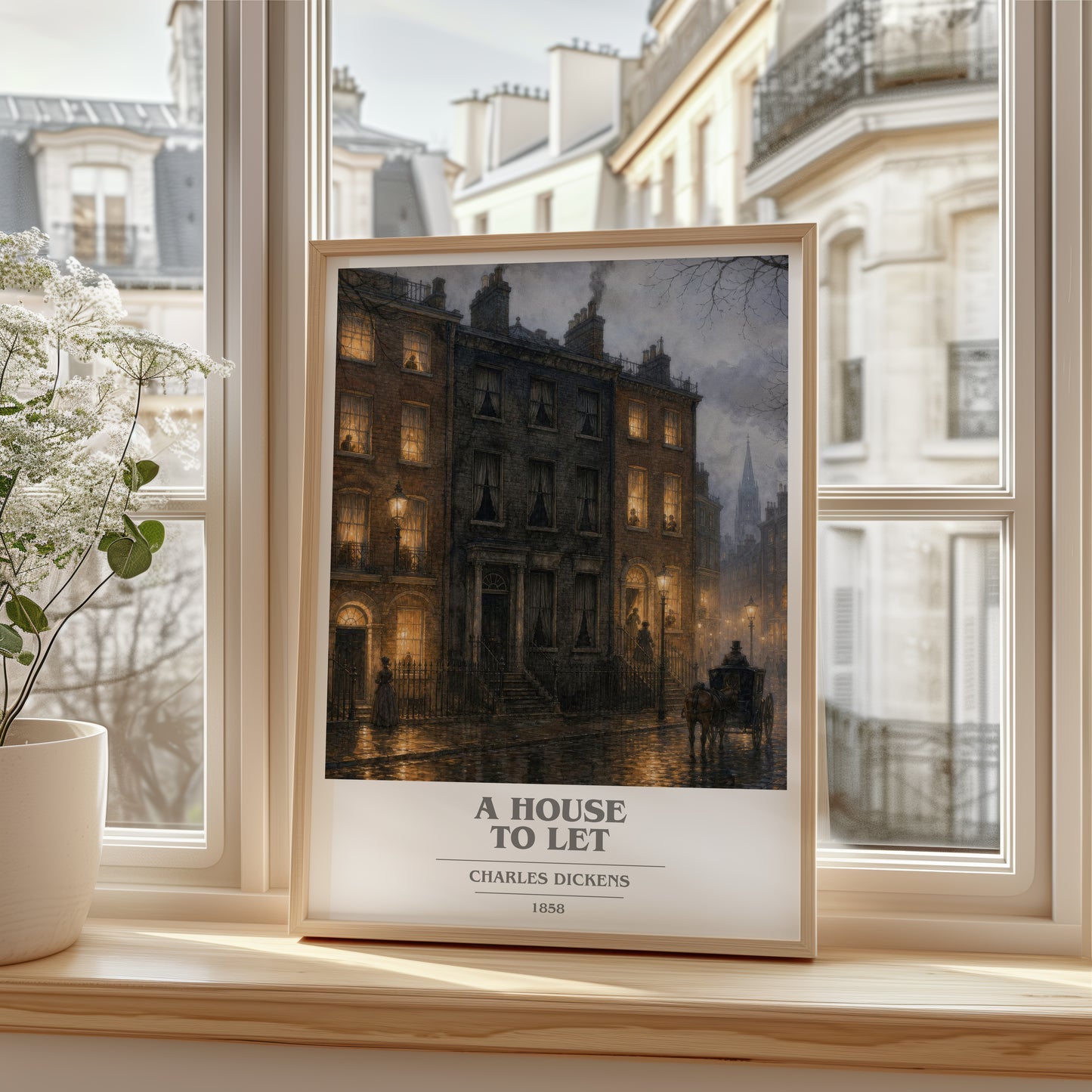 A House To Let book cover poster colour and style options – Charles Dickens book art