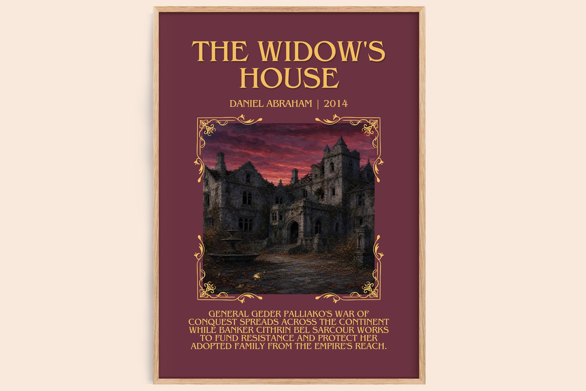 The widow's house Minimalist Book Poster by Daniel Abraham