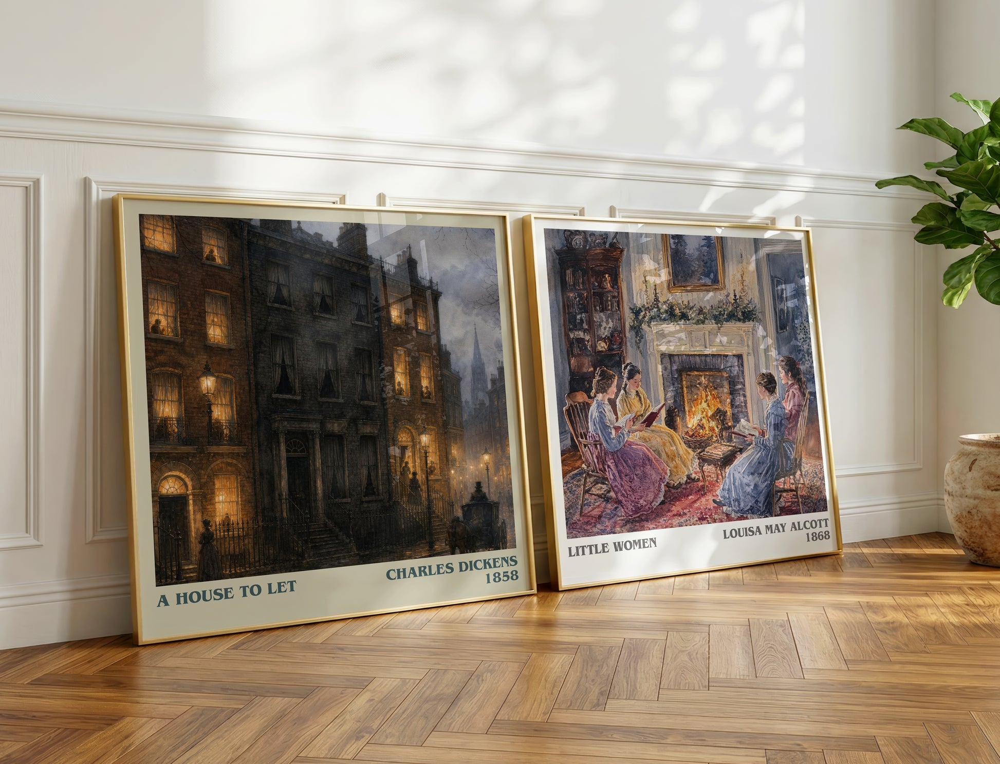 A House To Let literary print on bookshelf – Charles Dickens fan gift