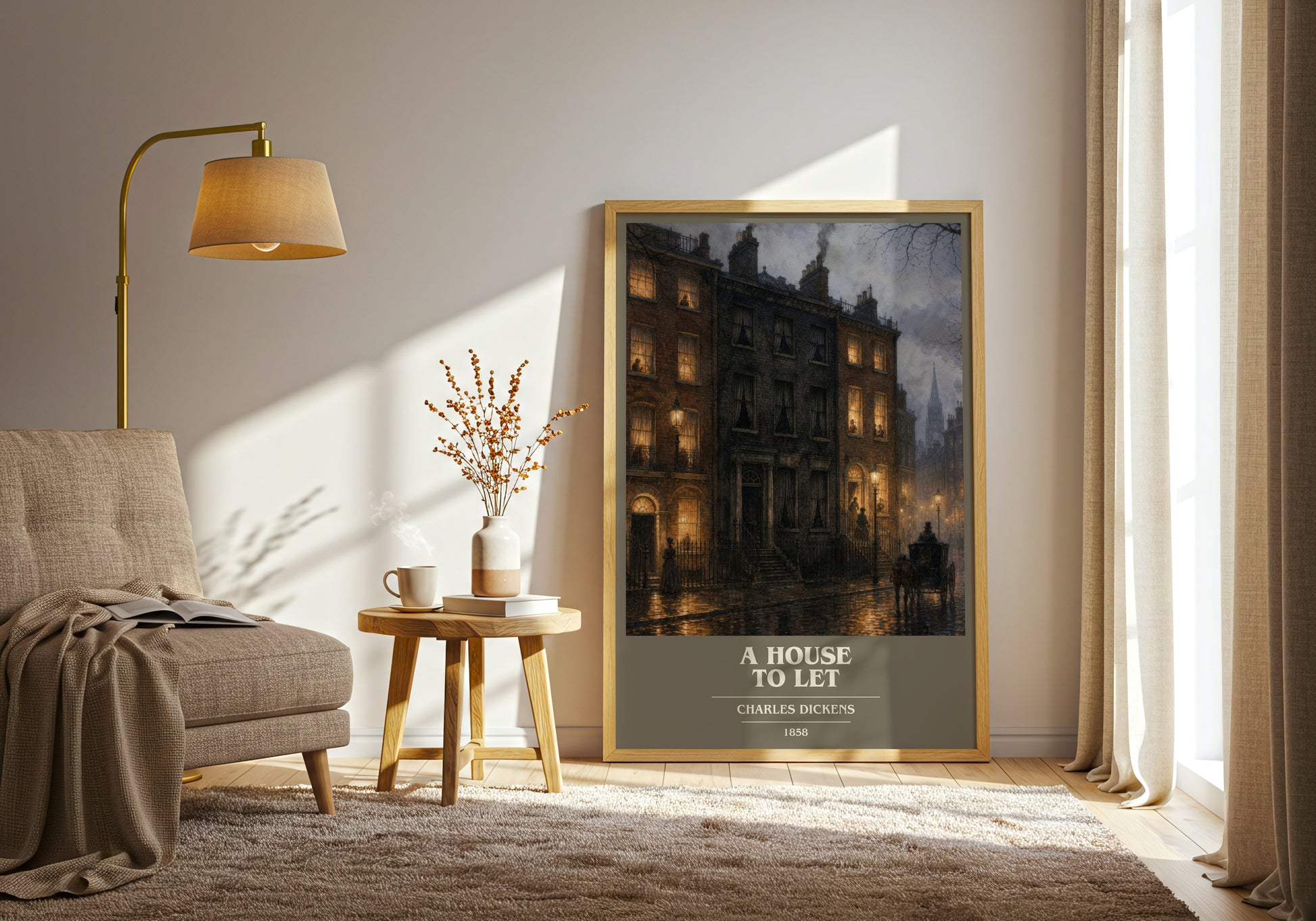 A House To Let book cover print on bookshelf – Charles Dickens fan gift