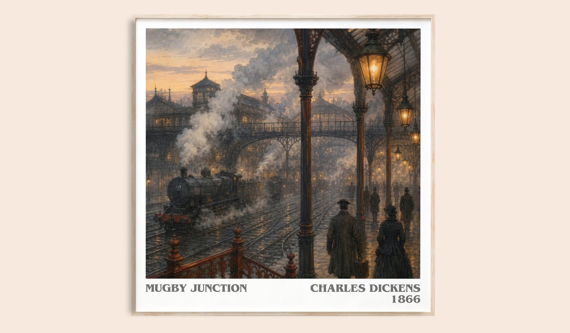 Mugby Junction literary book poster by Charles Dickens – framed literary art print