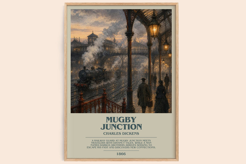 Mugby Junction bookish book poster by Charles Dickens – framed literary art print
