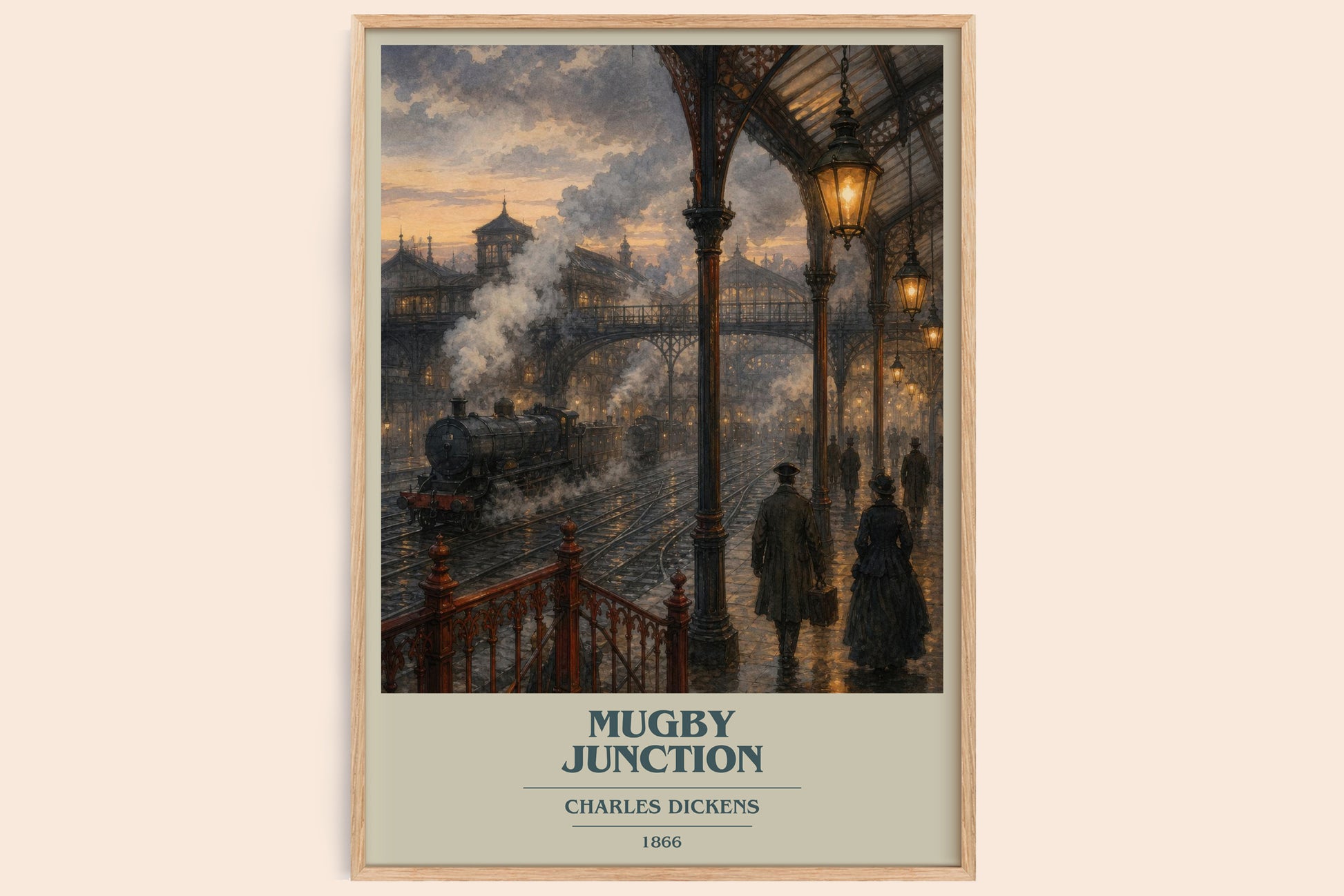 Mugby Junction book cover book poster by Charles Dickens – framed literary art print