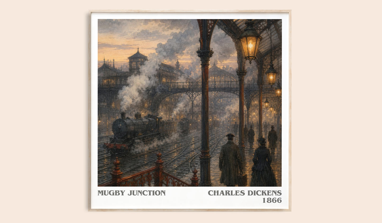 Mugby Junction literary book poster by Charles Dickens – framed literary art print