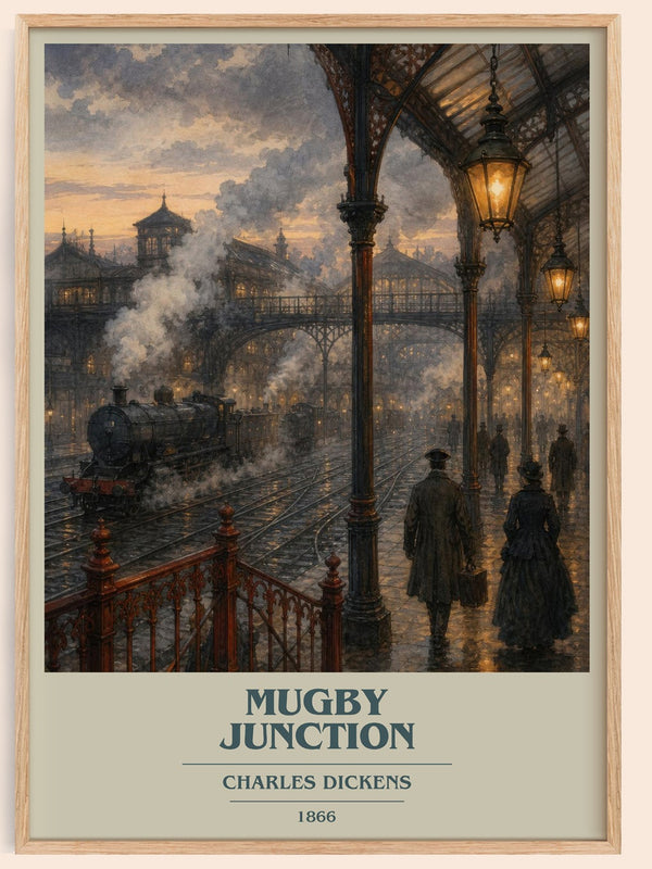 Mugby Junction book cover book poster by Charles Dickens – framed literary art print