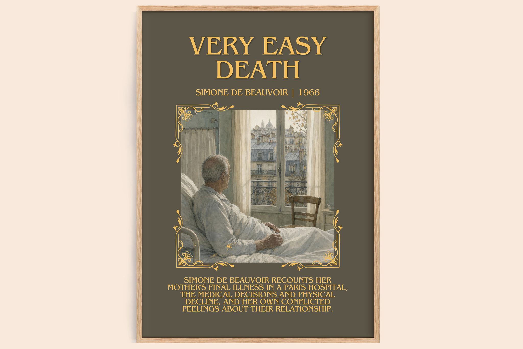 Very Easy Death Minimalist Book Poster by Simone de Beauvoir