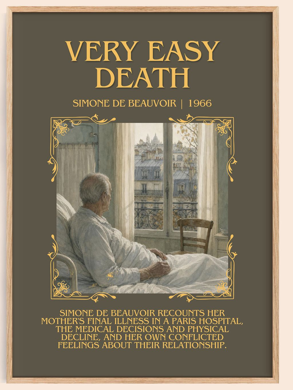Very Easy Death Minimalist Book Poster by Simone de Beauvoir – book poster