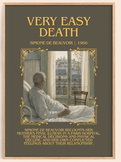 Very Easy Death Minimalist Book Poster by Simone de Beauvoir – book poster