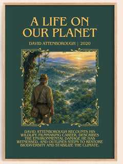 A Life on Our Planet Minimalist Book Poster by David Attenborough – book poster
