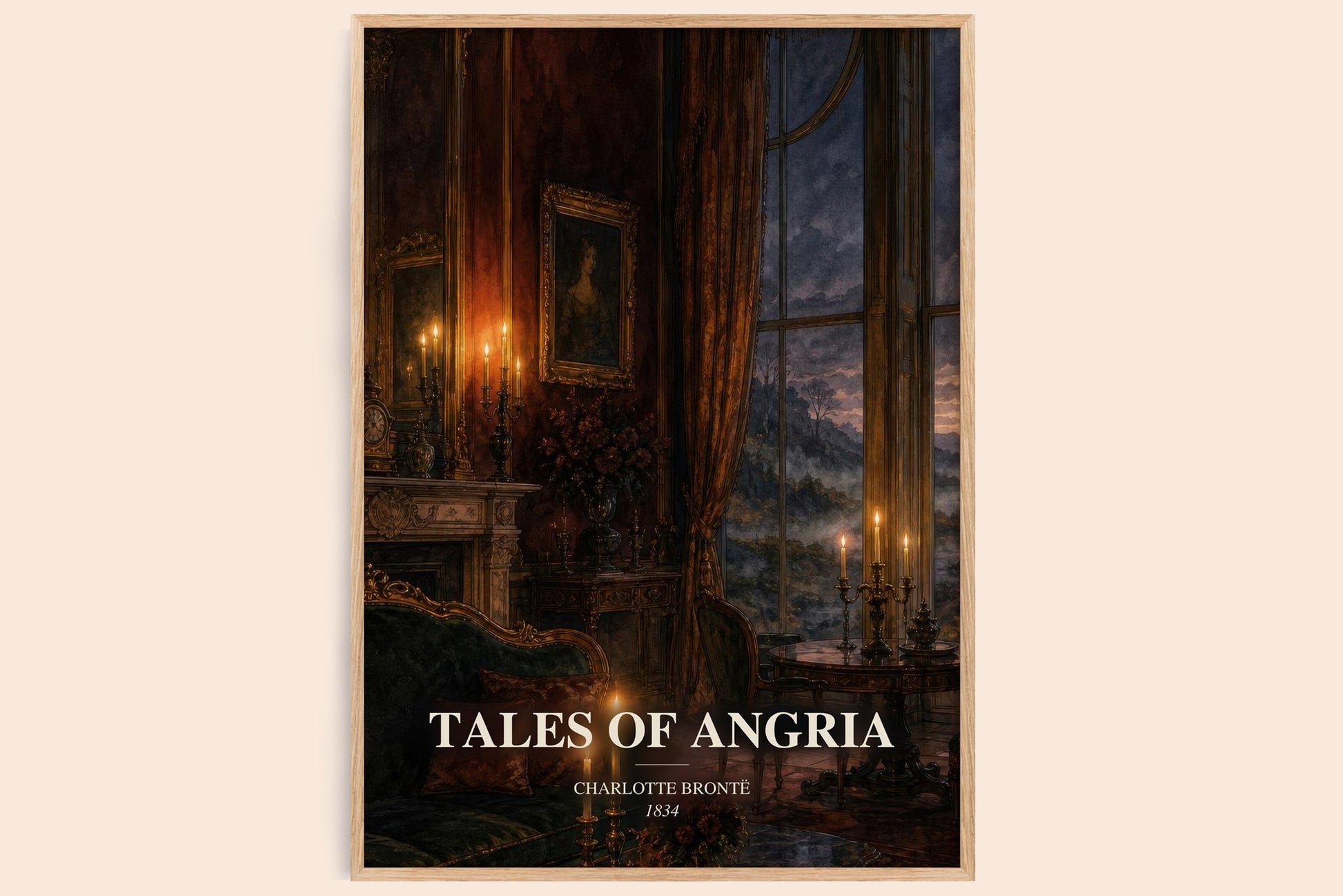 Tales Of Angria watercolour book poster by Charlotte Brontë – framed literary art print