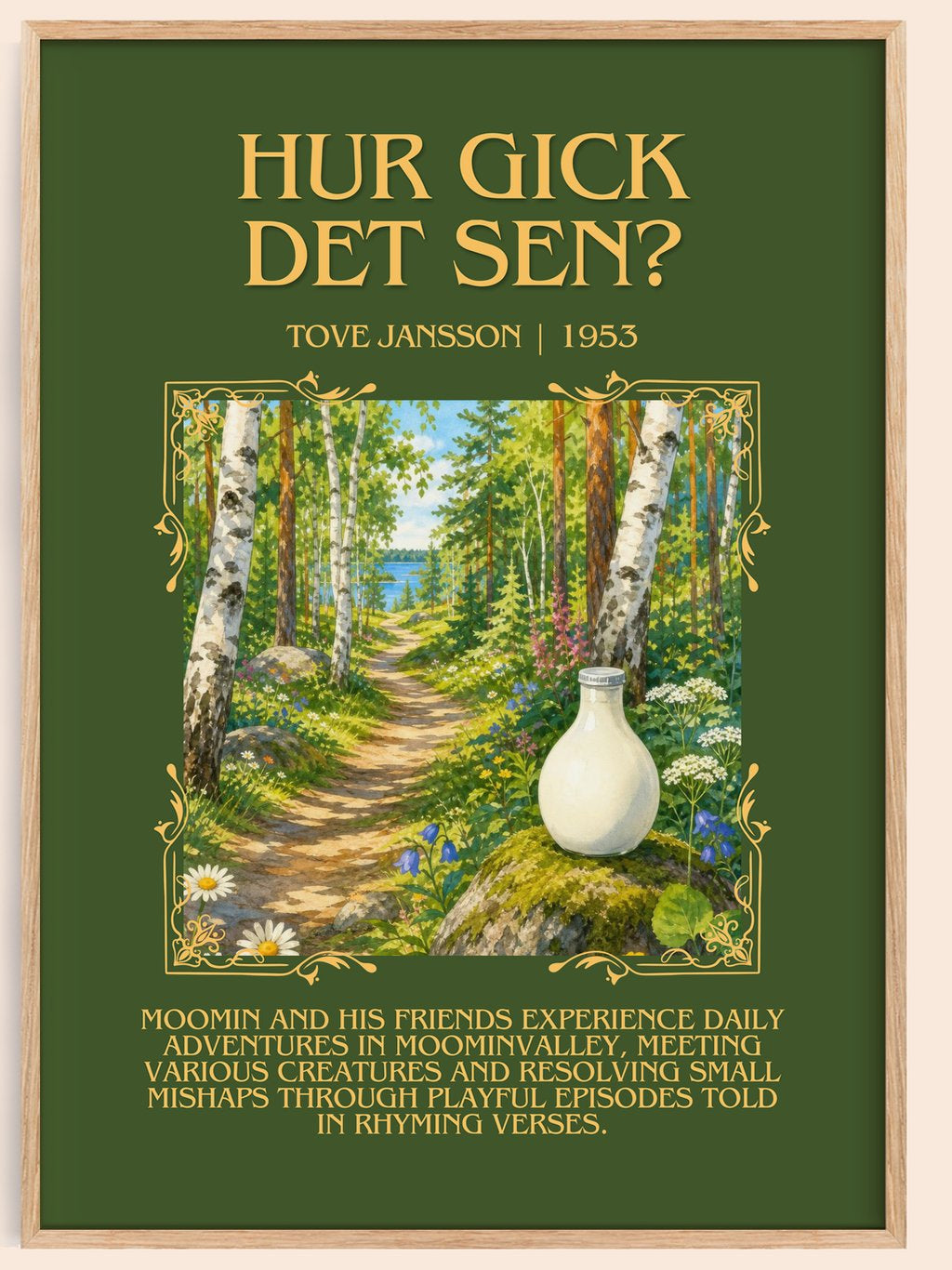 Hur gick det sen? Minimalist Book Poster by Tove Jansson – book poster