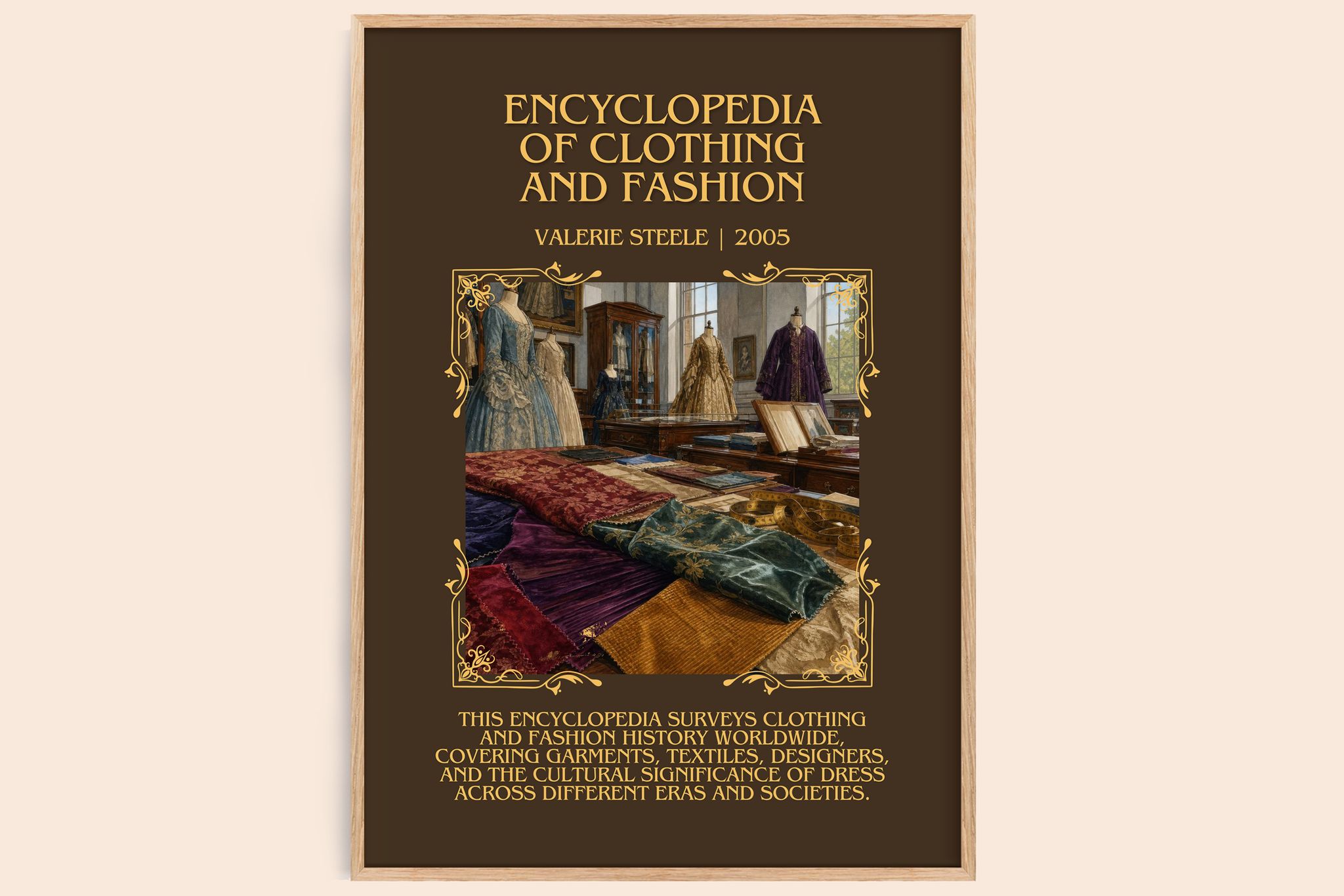 Encyclopedia of clothing and fashion Minimalist Book Poster by Valerie Steele