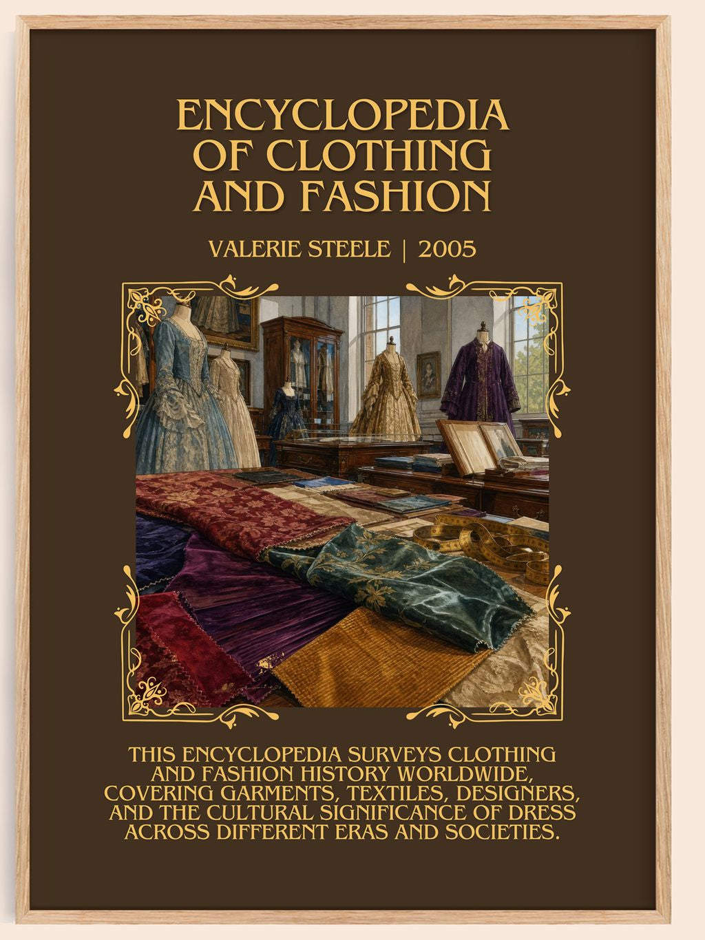 Encyclopedia of clothing and fashion Minimalist Book Poster by Valerie Steele – book poster