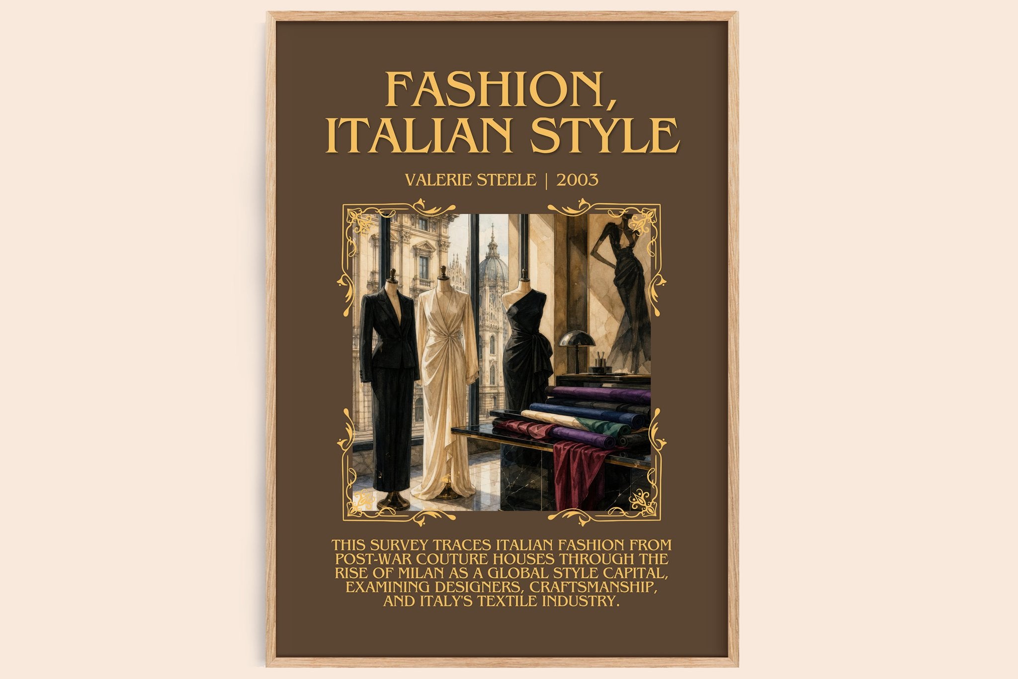 Fashion, Italian style Minimalist Book Poster by Valerie Steele