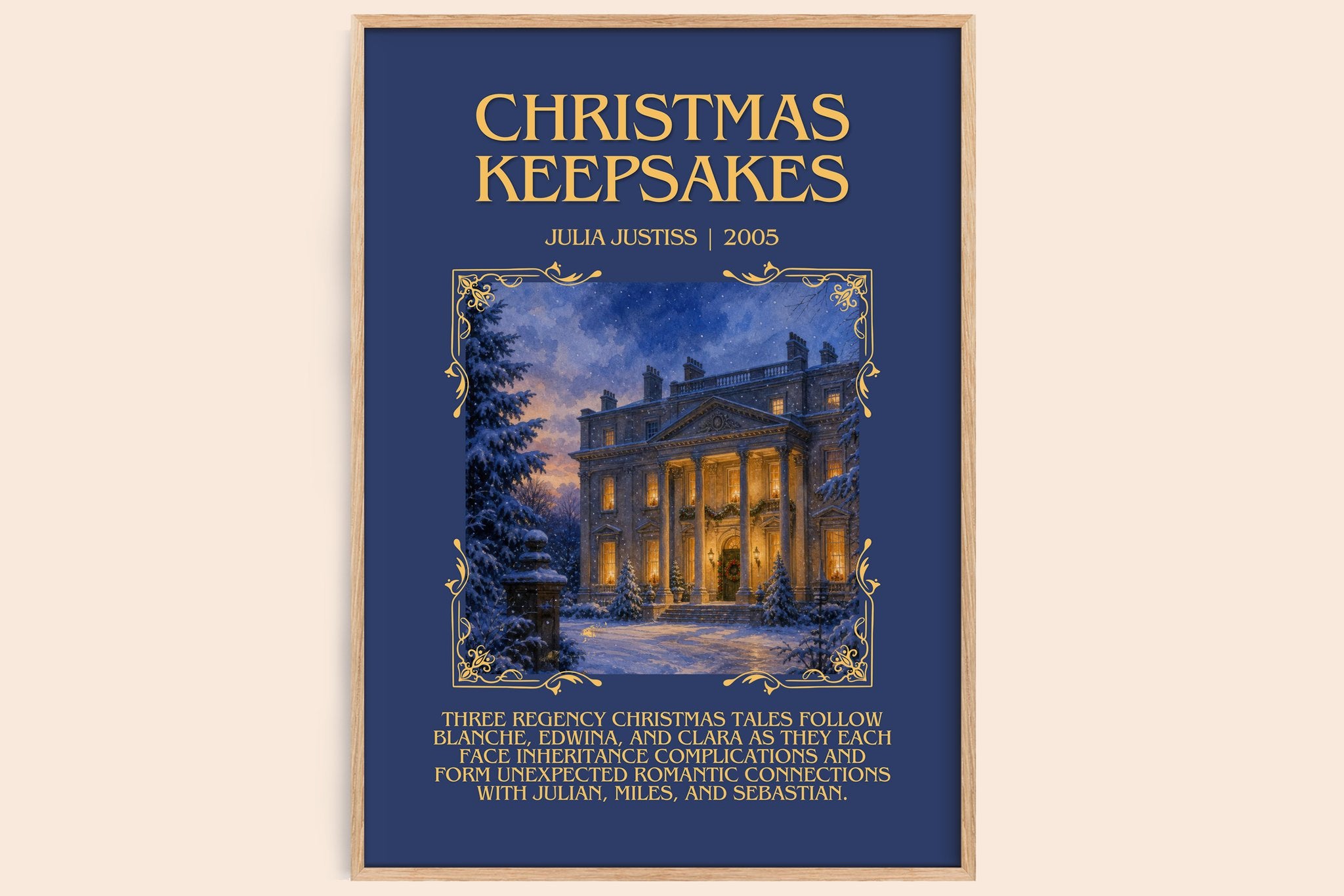 Christmas Keepsakes Minimalist Book Poster by Julia Justiss