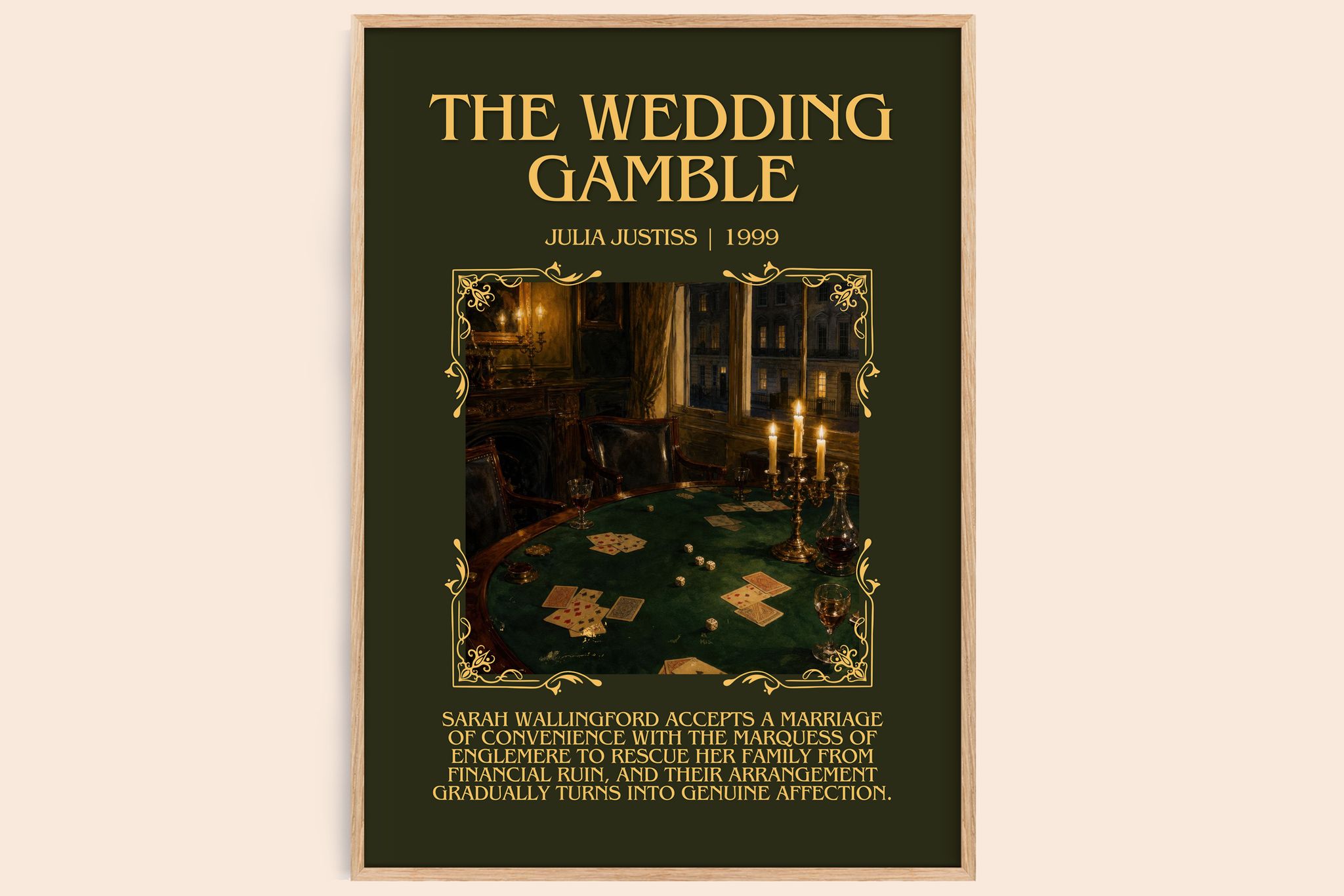 The Wedding Gamble Minimalist Book Poster by Julia Justiss