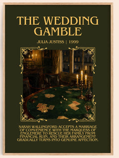 The Wedding Gamble Minimalist Book Poster by Julia Justiss – book poster