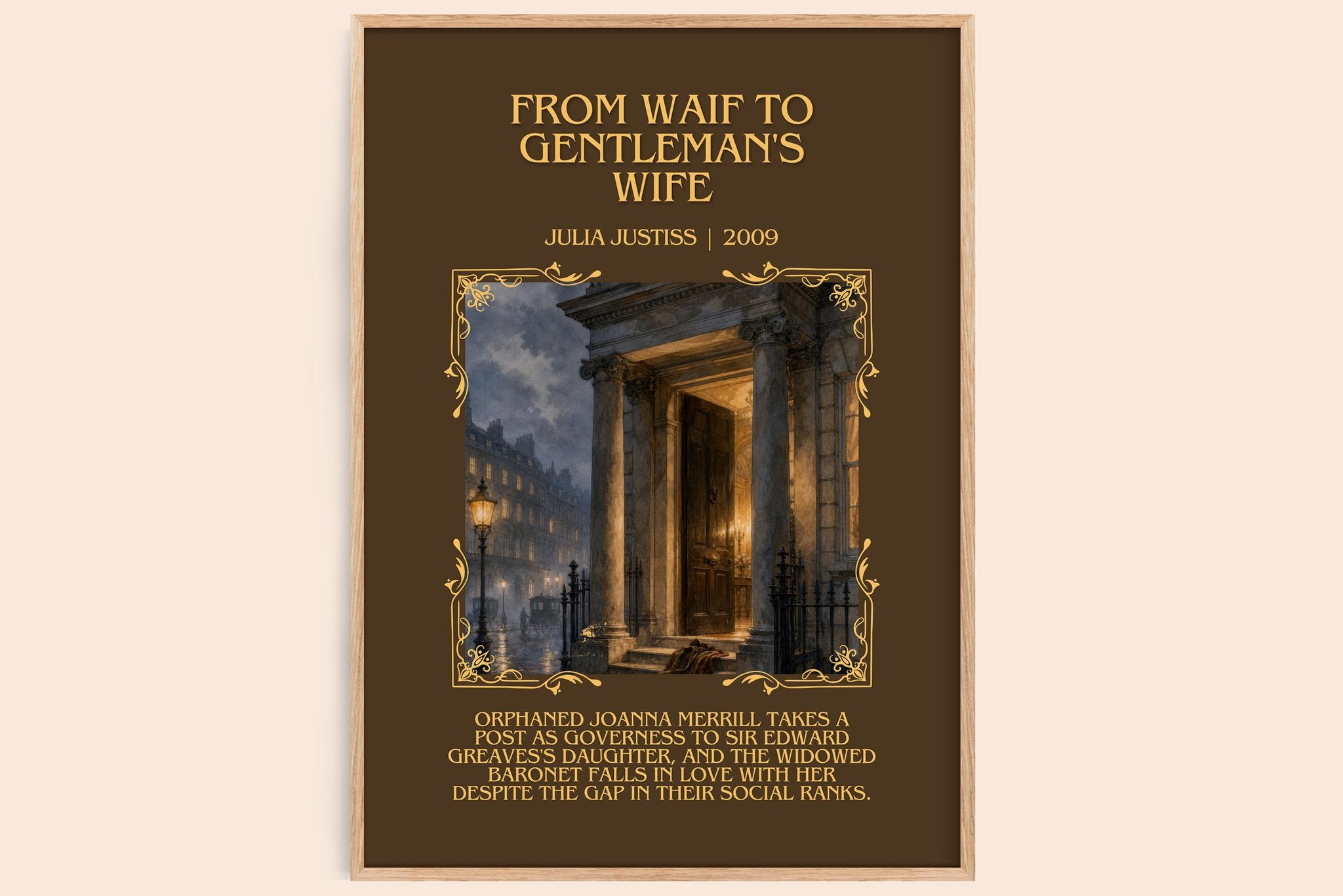 From Waif to Gentleman's Wife Minimalist Book Poster by Julia Justiss