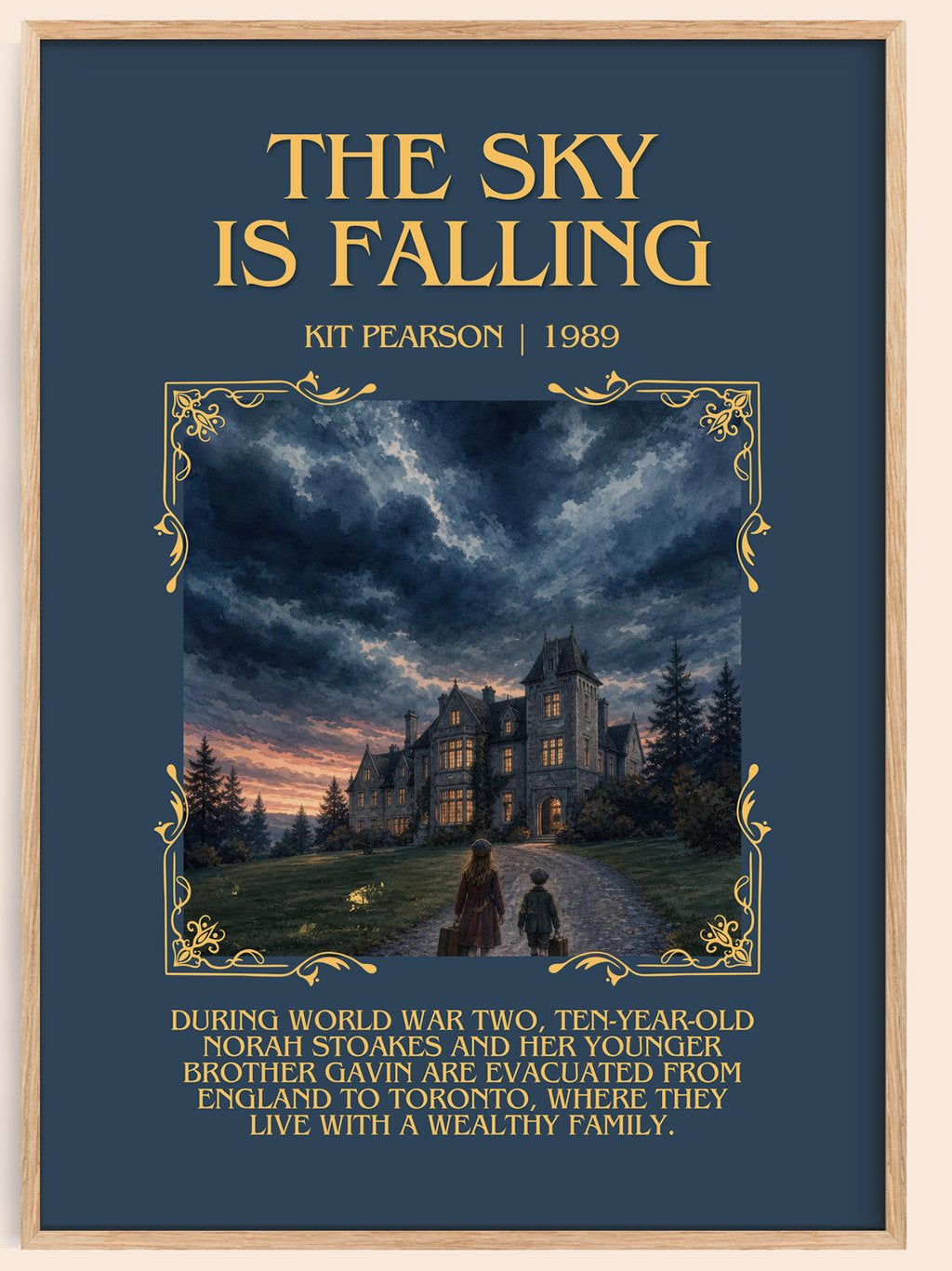 The sky is falling Minimalist Book Poster by Kit Pearson – book poster
