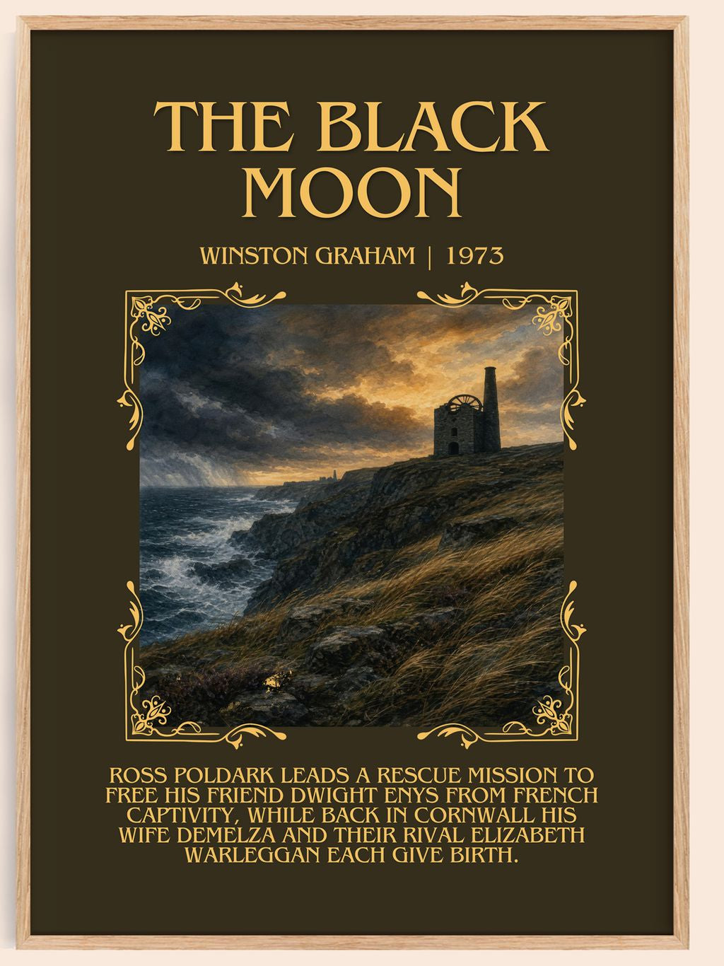 The black moon Minimalist Book Poster by Winston Graham – book poster