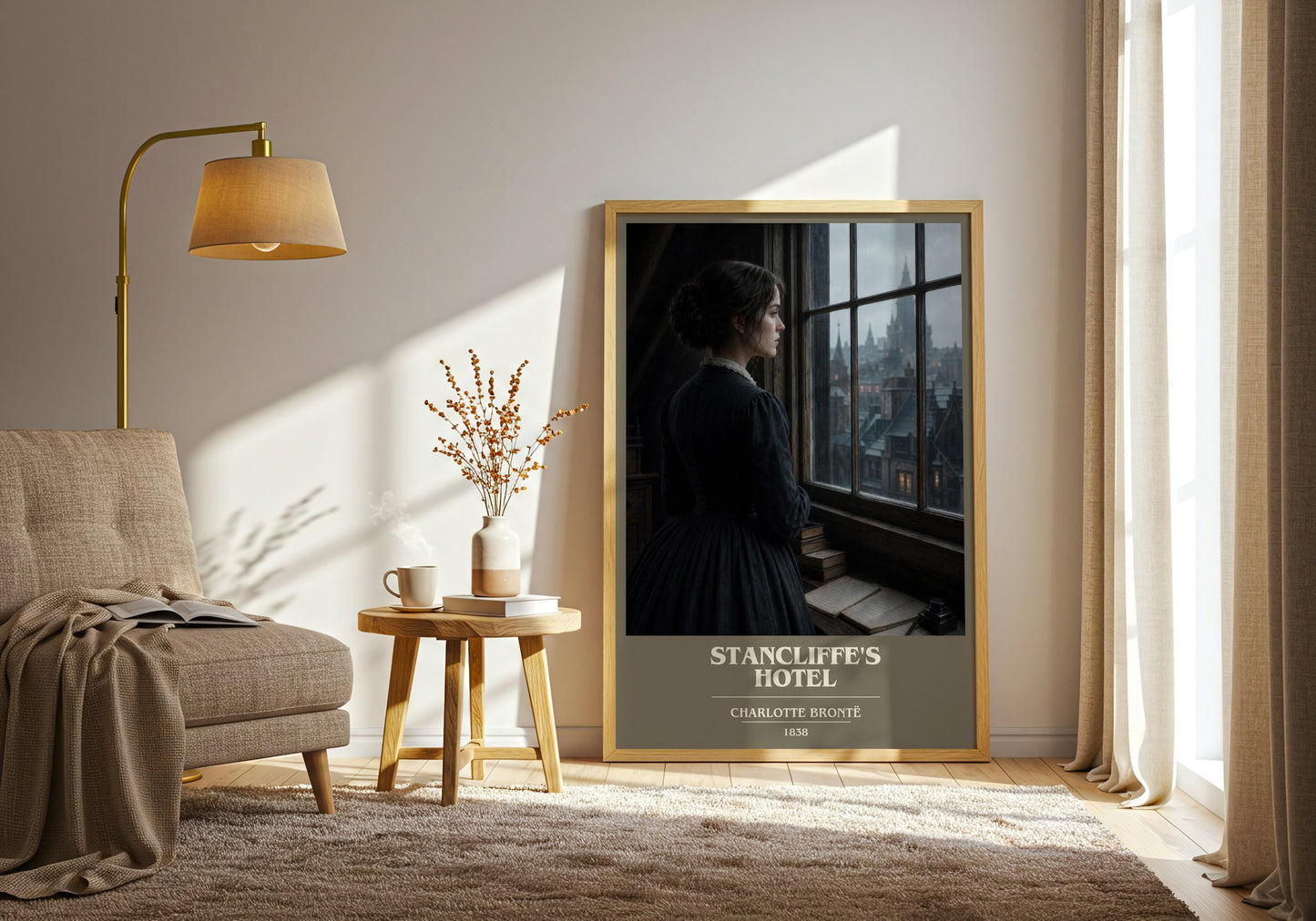 Stancliffe'S Hotel book cover print on bookshelf – Charlotte Brontë fan gift