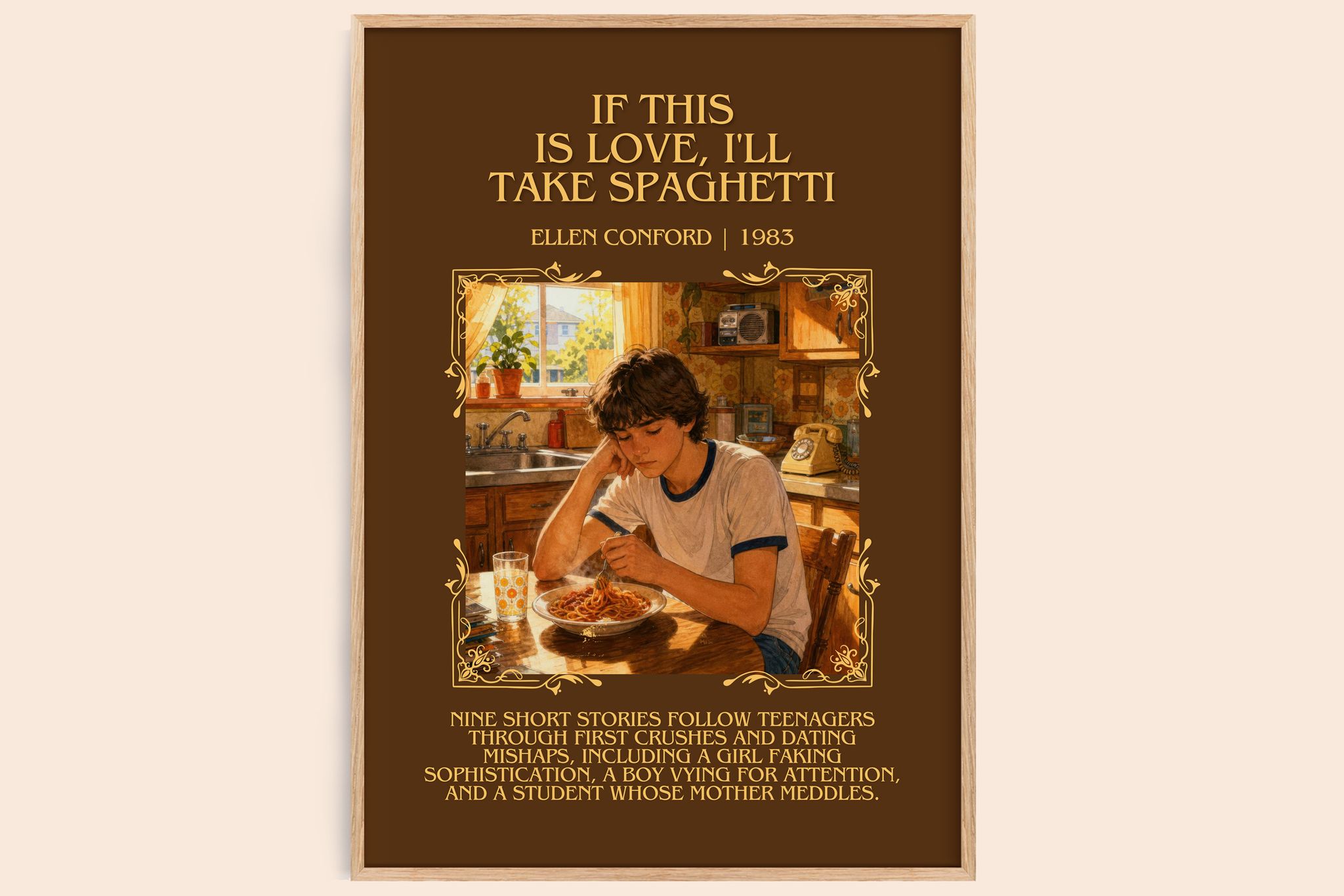 If this is love, I'll take spaghetti Minimalist Book Poster by Ellen Conford