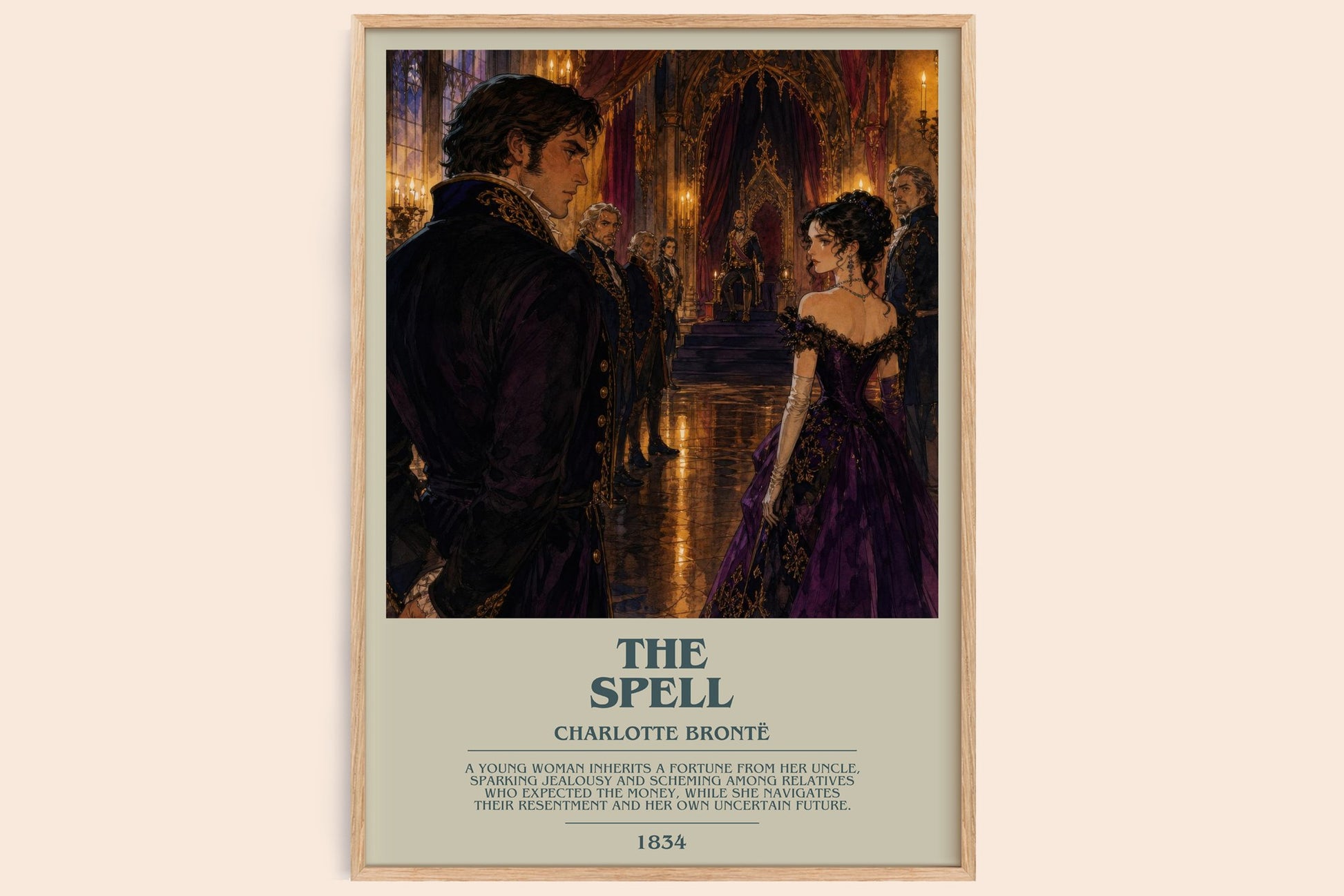 The Spell bookish book poster by Charlotte Brontë – framed literary art print