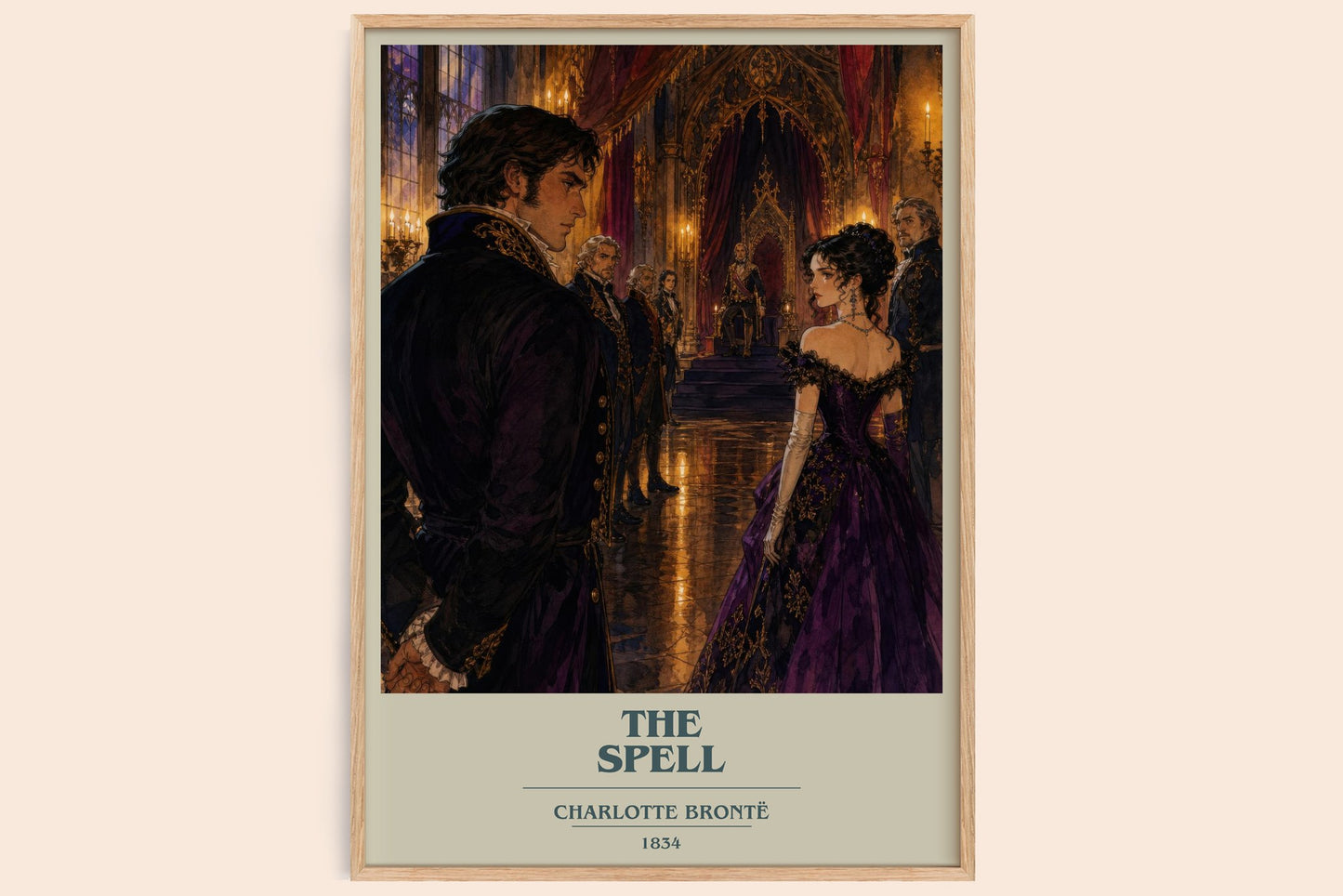 The Spell book cover book poster by Charlotte Brontë – framed literary art print