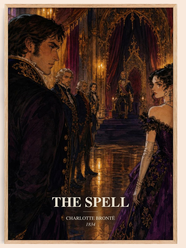 The Spell watercolour book poster by Charlotte Brontë – framed literary art print