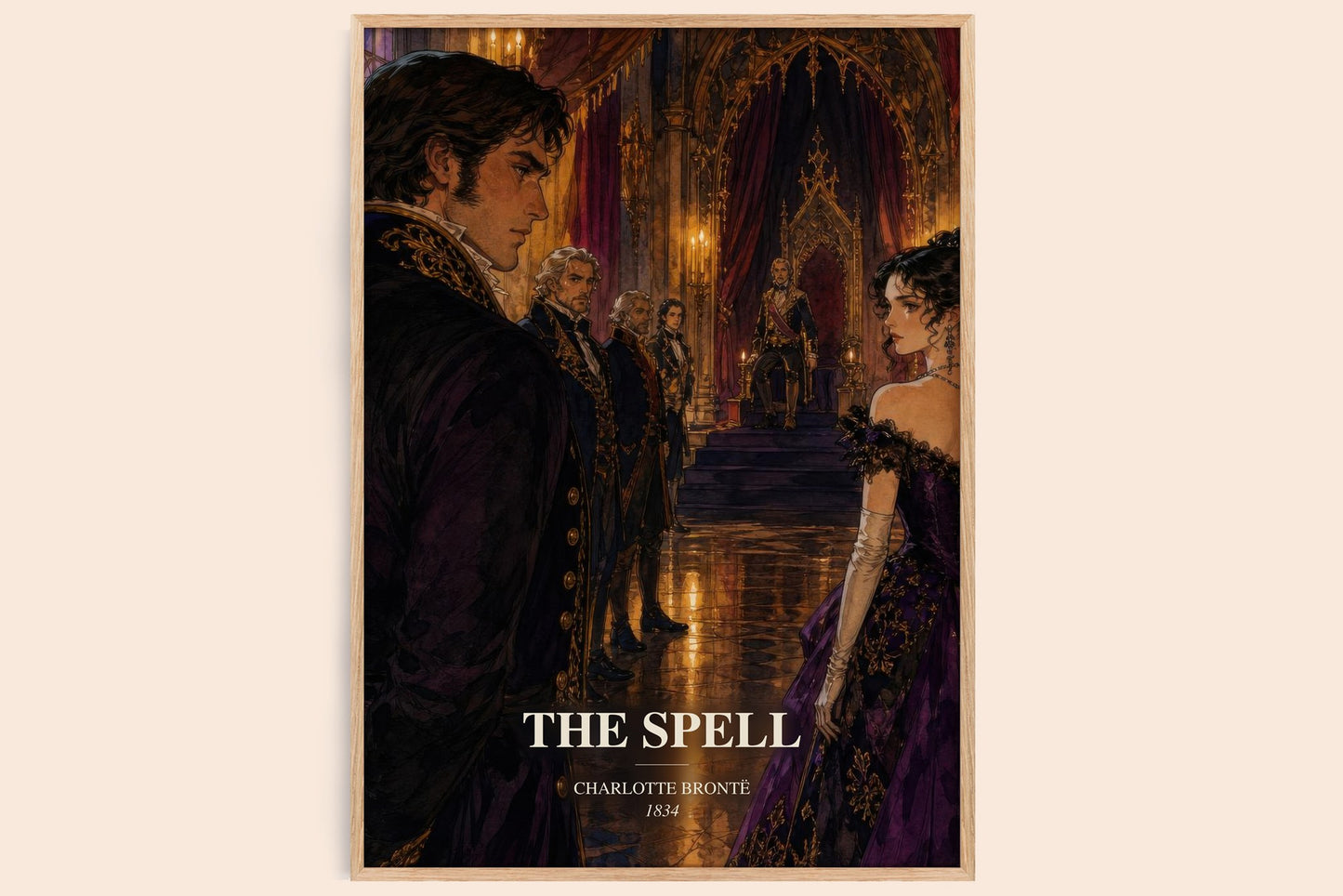 The Spell watercolour book poster by Charlotte Brontë – framed literary art print