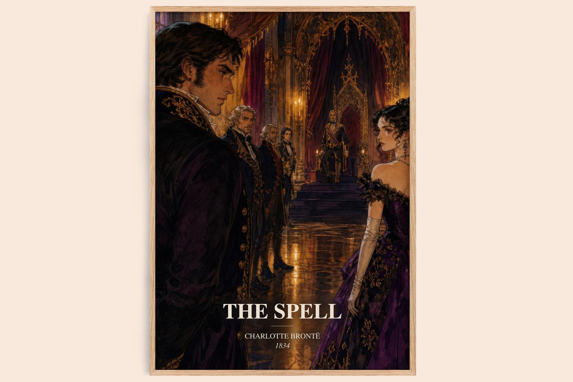 The Spell watercolour book poster by Charlotte Brontë – framed literary art print